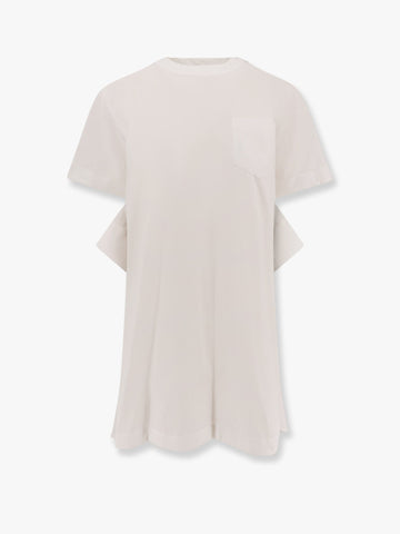 Dress with draped cotton inserts on the back