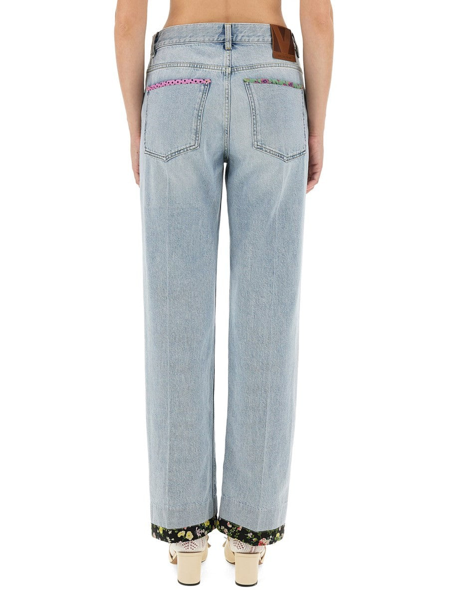EMBROIDERED DENIM PANTS