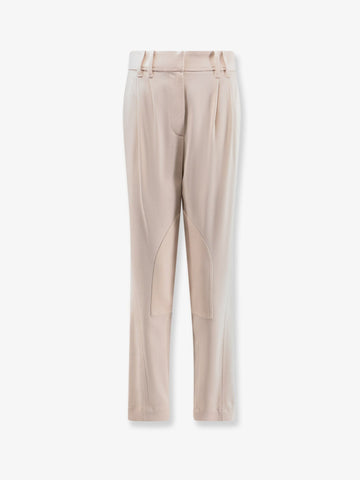 Equestrian stretch viscose and wool twill trousers with Monili