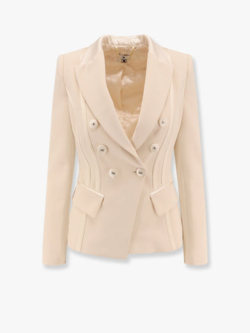 Essentials blazer with shoulder pads and covered buttons