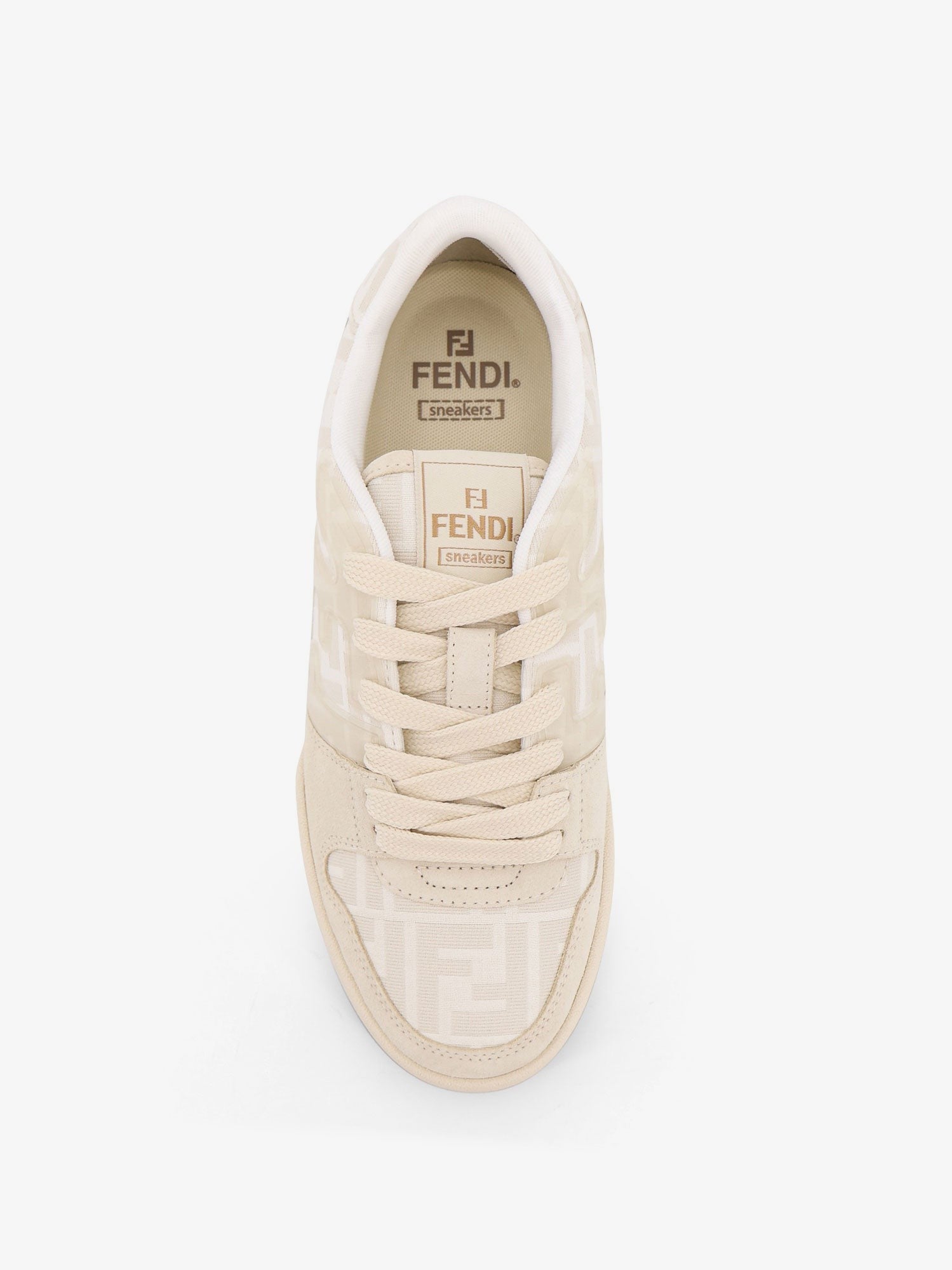 Fendi Match FF Jacquard and leather sneakers
