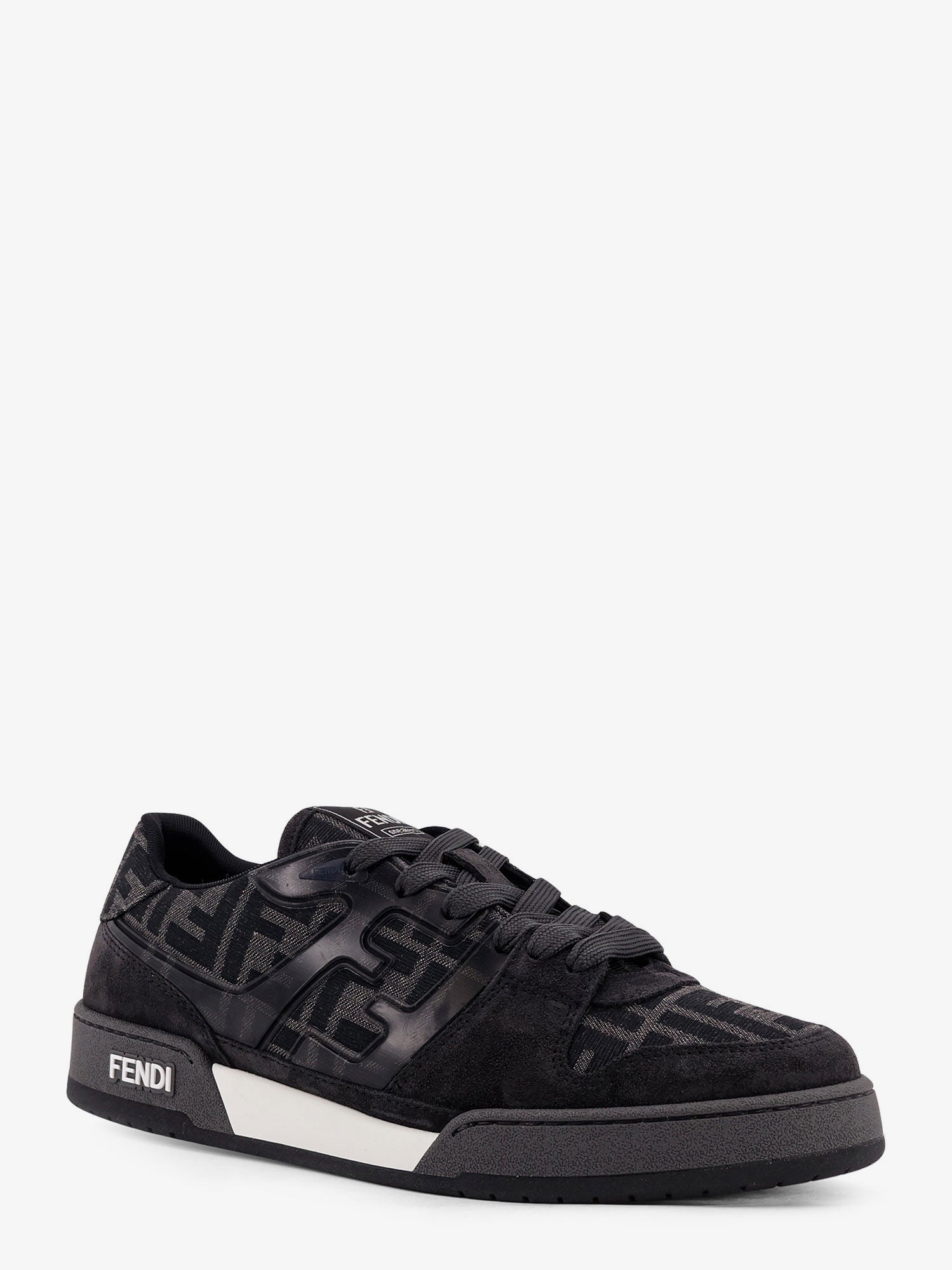 Fendi Match FF Jacquard and suede sneakers