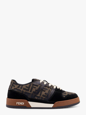 Fendi Match low-top FF jacquard fabric and suede sneakers