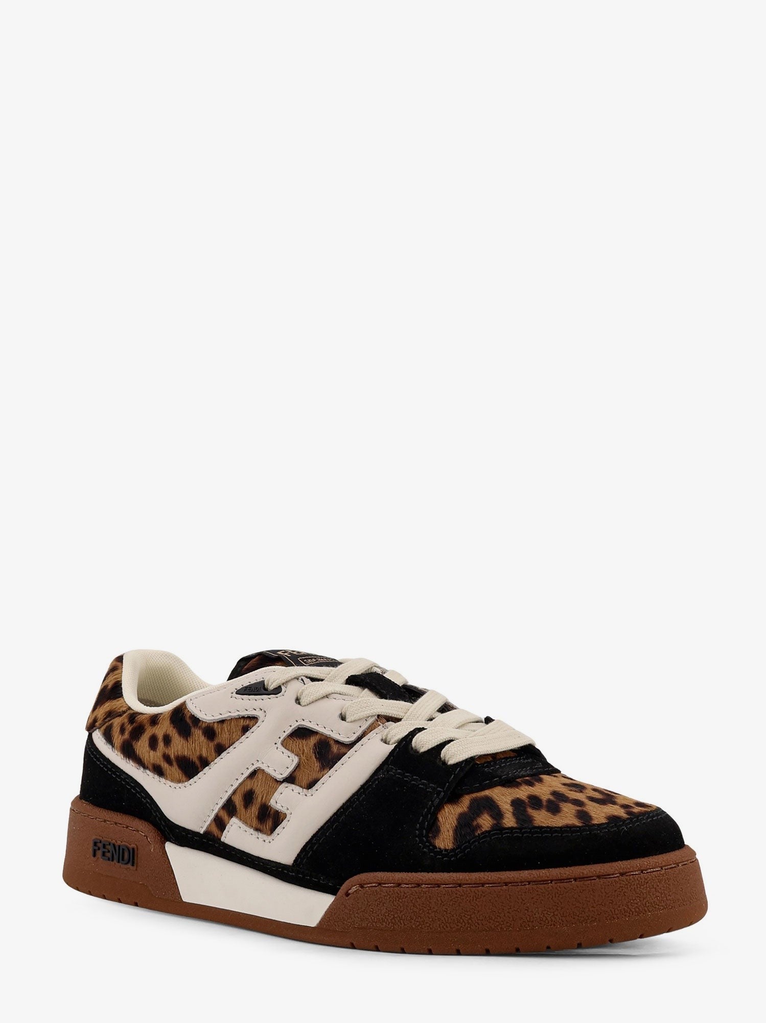 Fendi Match suede and pony skin low-top sneakers