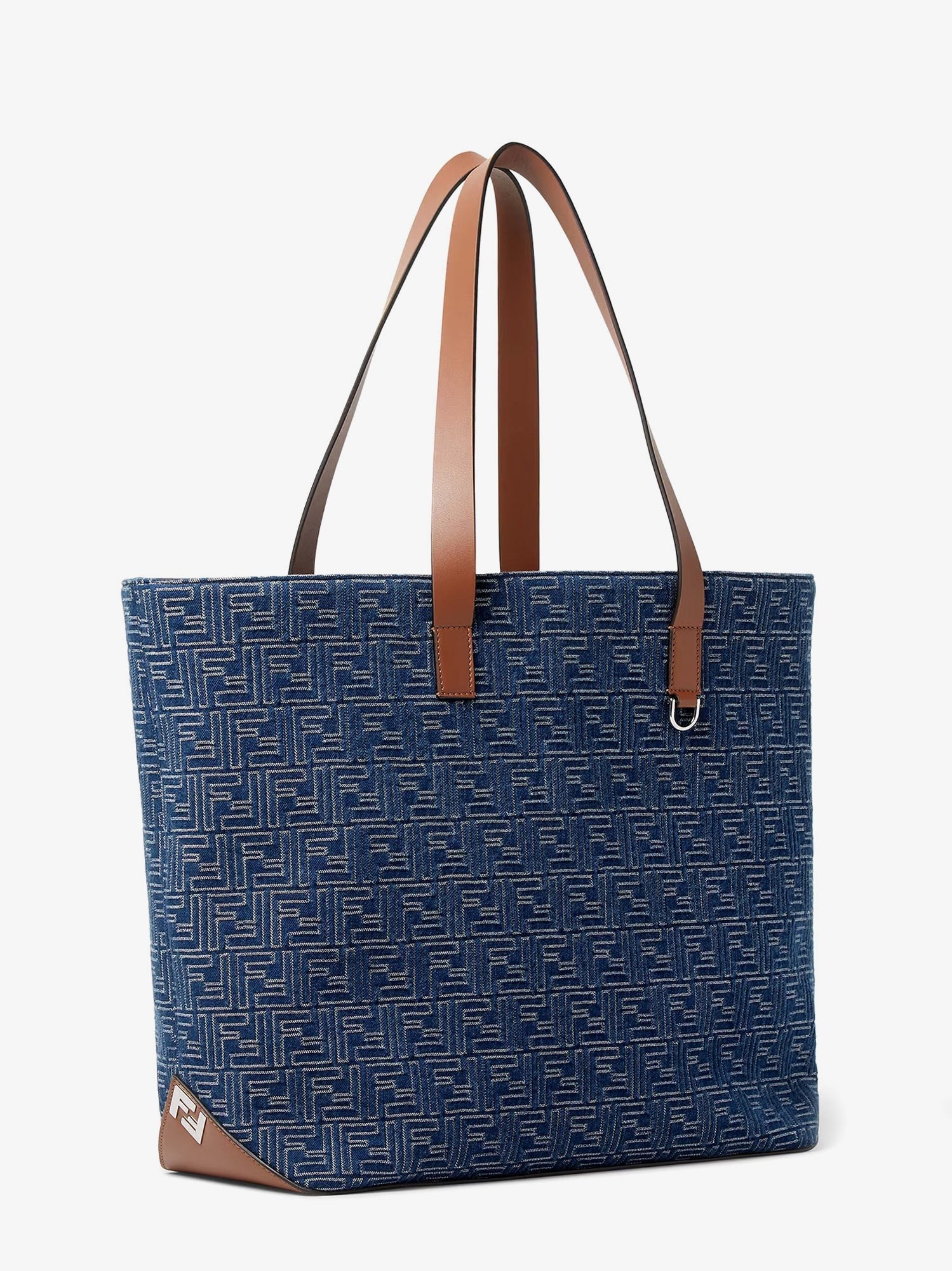 FF Jacquard tote bag with denim effect
