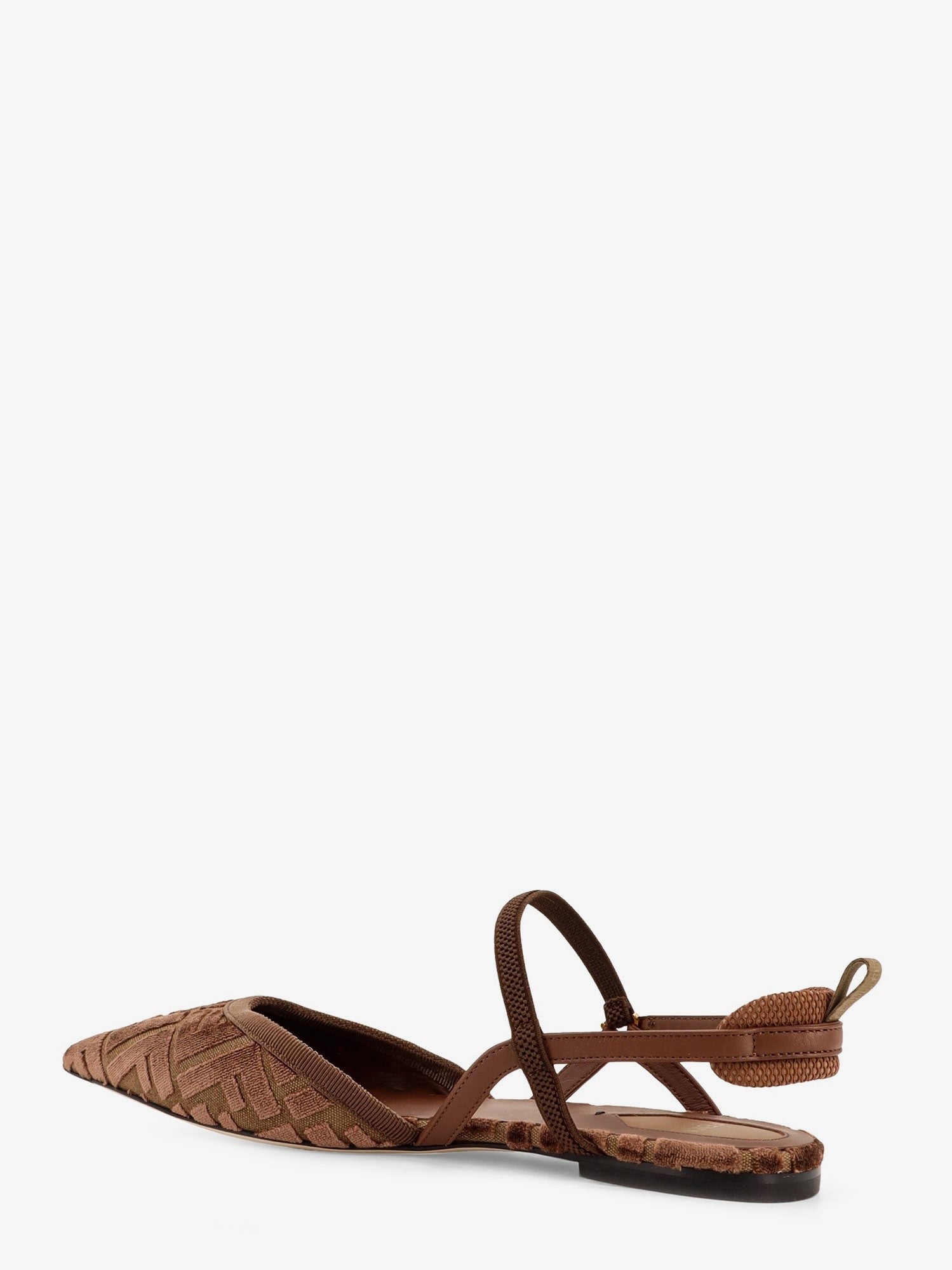 FF Jacquard Velvet Slingback Ballerinas