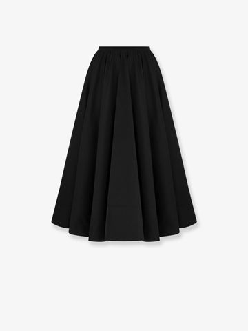 Flared silk midi skirt