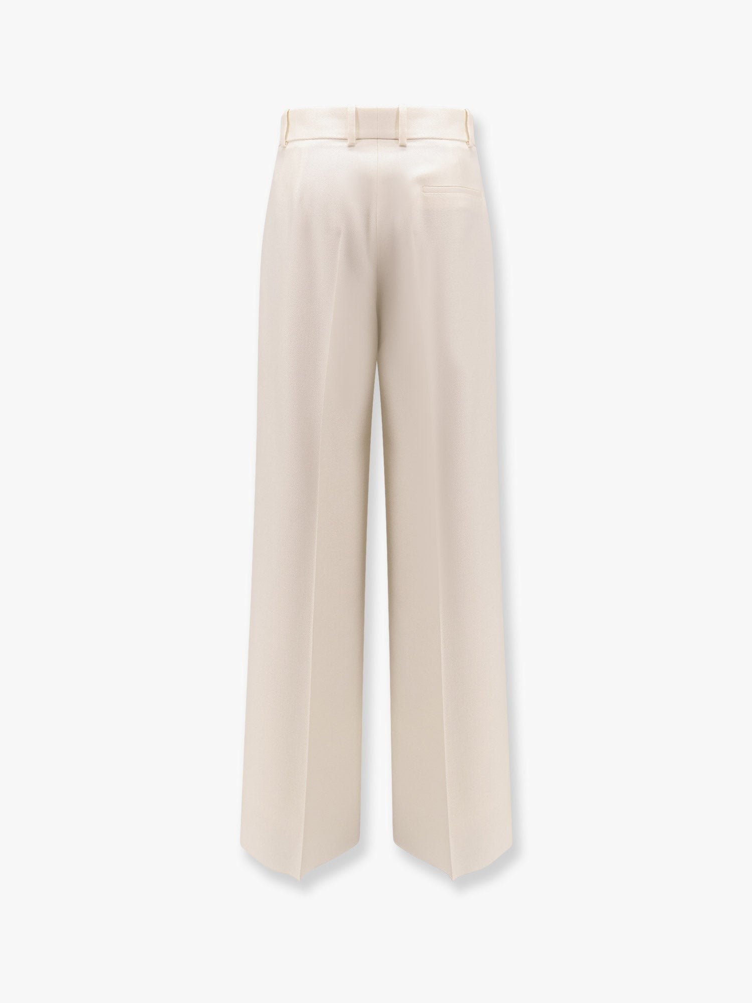 Flared virgin wool and silk trousers