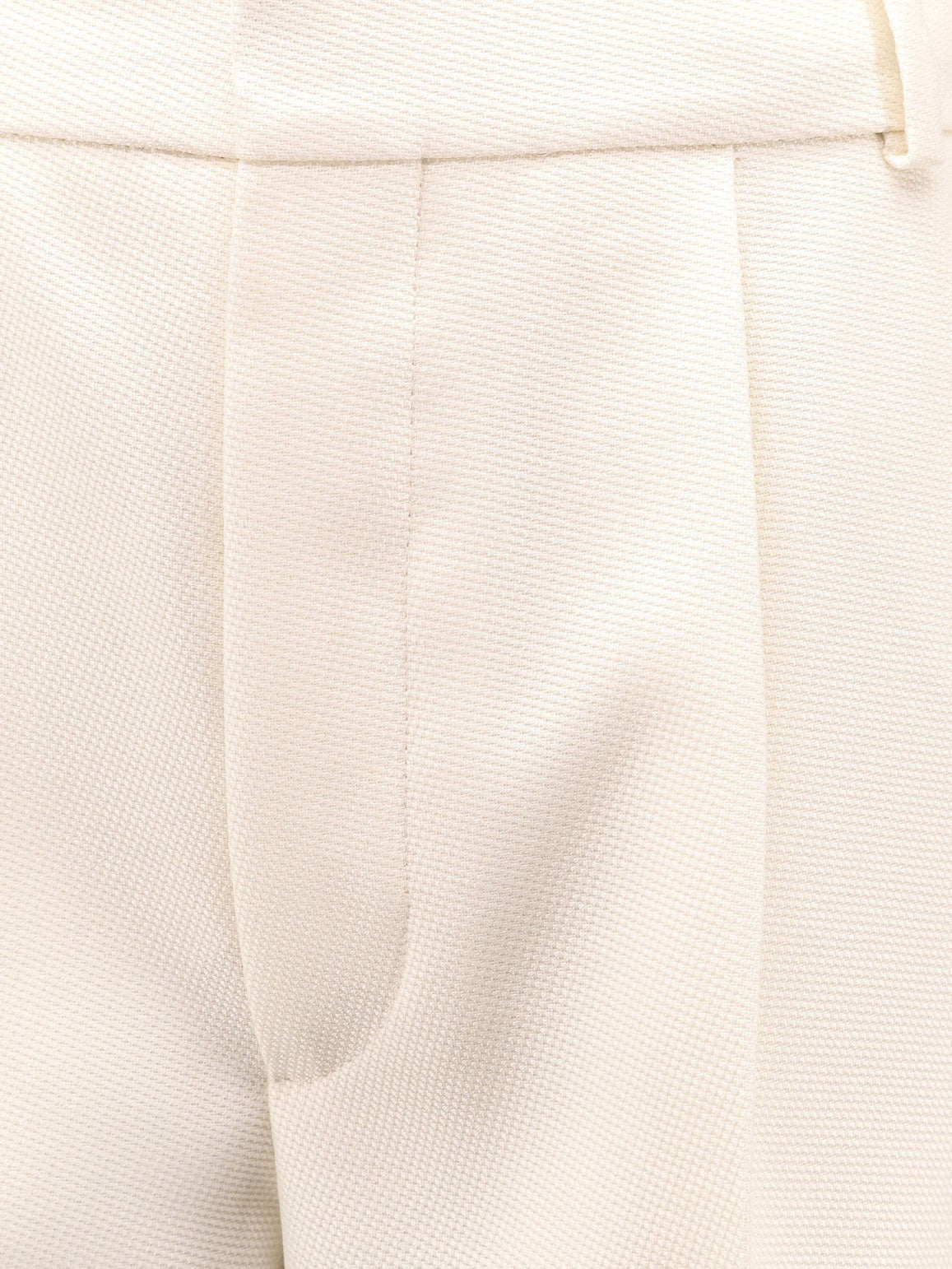 Flared virgin wool and silk trousers