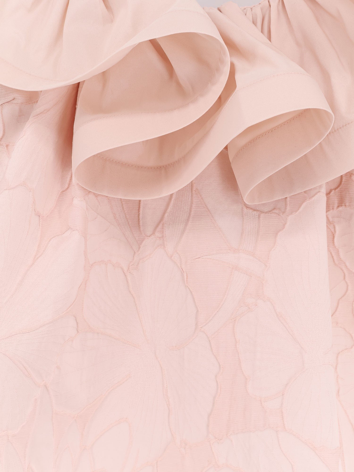 Floral jacquard mini dress with ruches