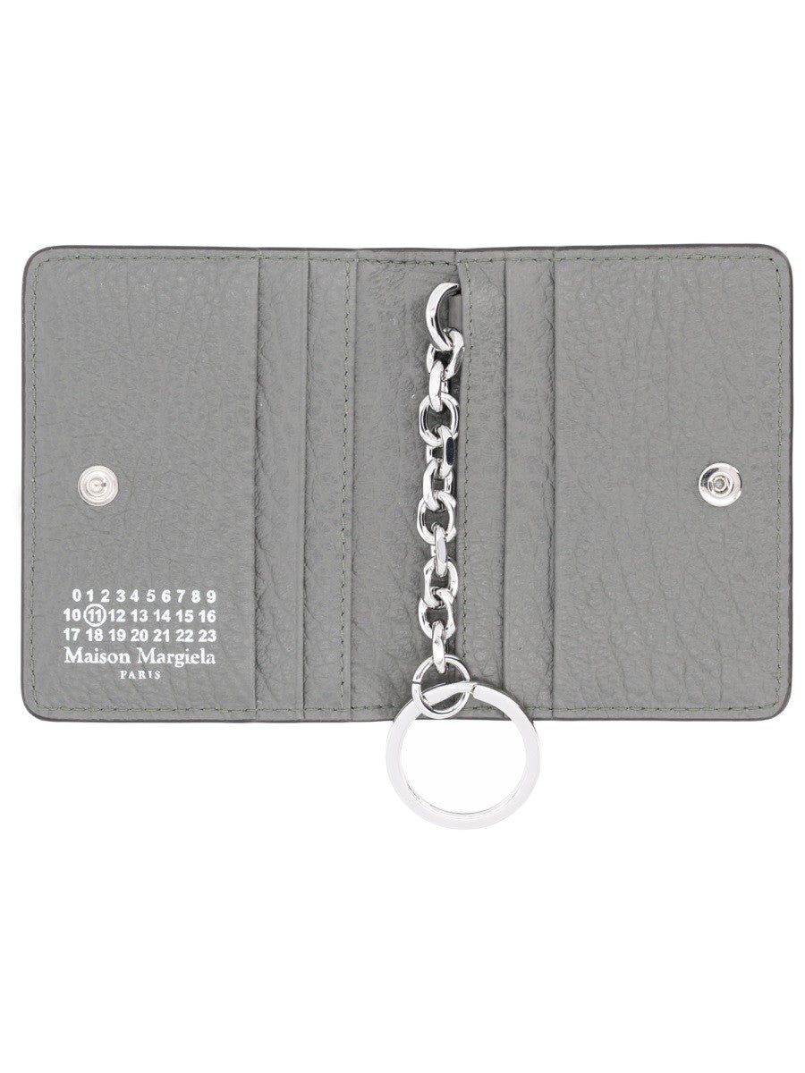 "FOUR STITCHES" CARD HOLDER WITH KEY RING
