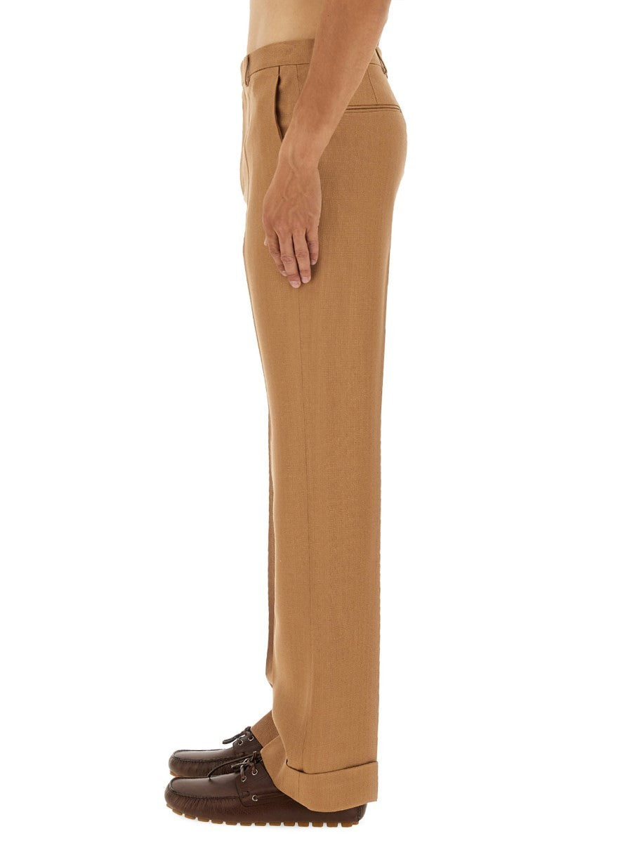 GABARDINE PANTS WITH LAPELS