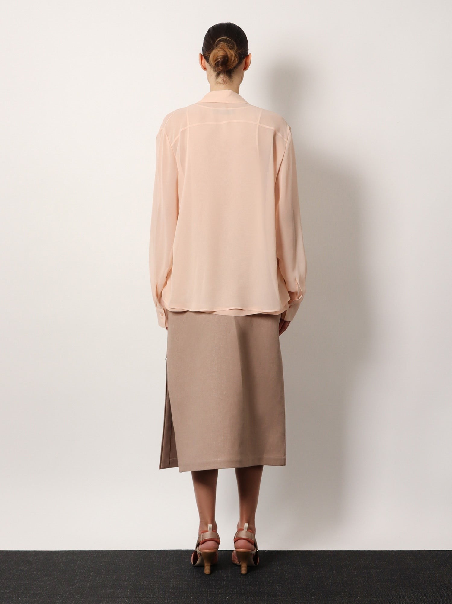 Georgette top with rhinestones and sequins embroidery