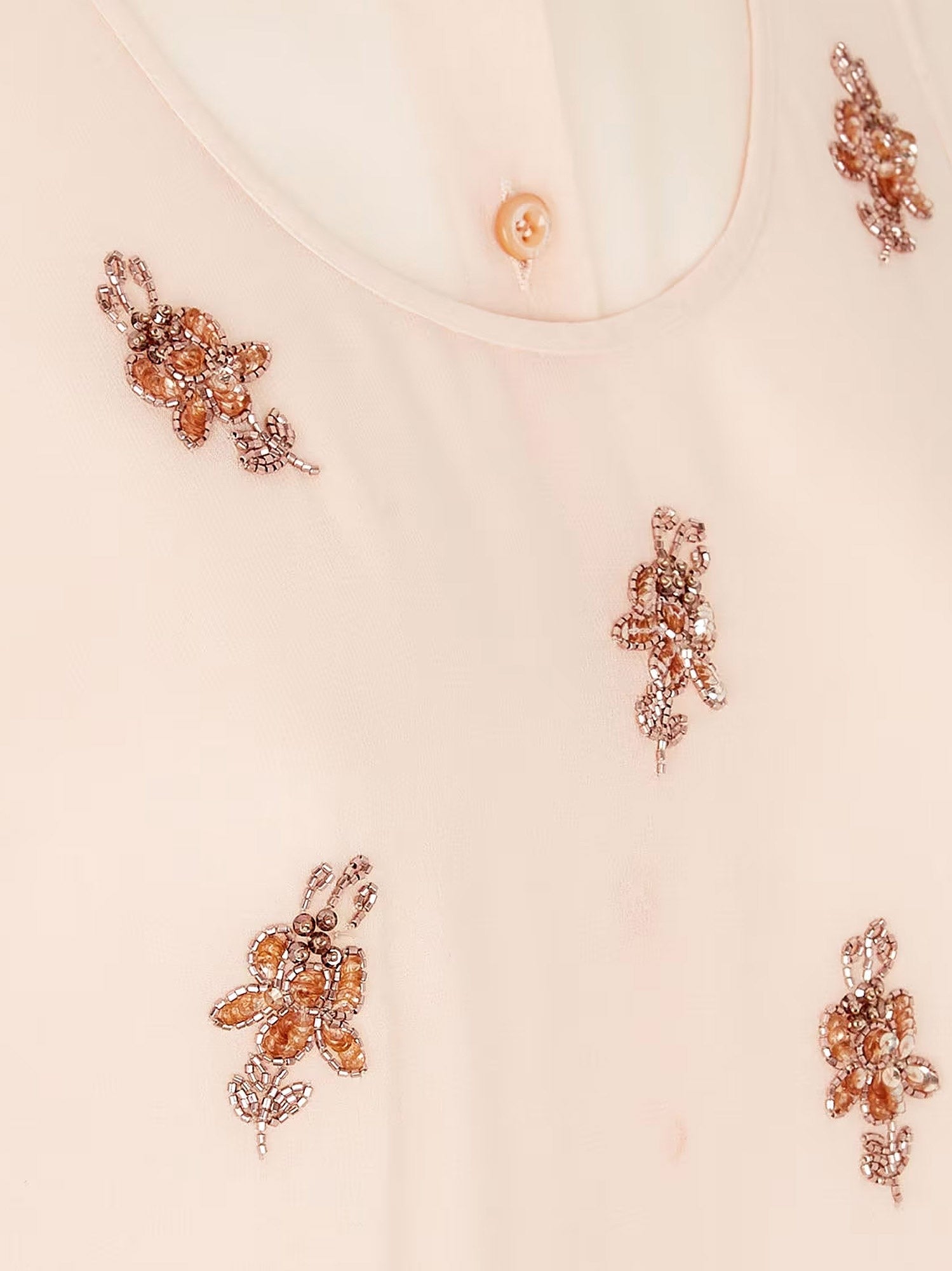 Georgette top with rhinestones and sequins embroidery