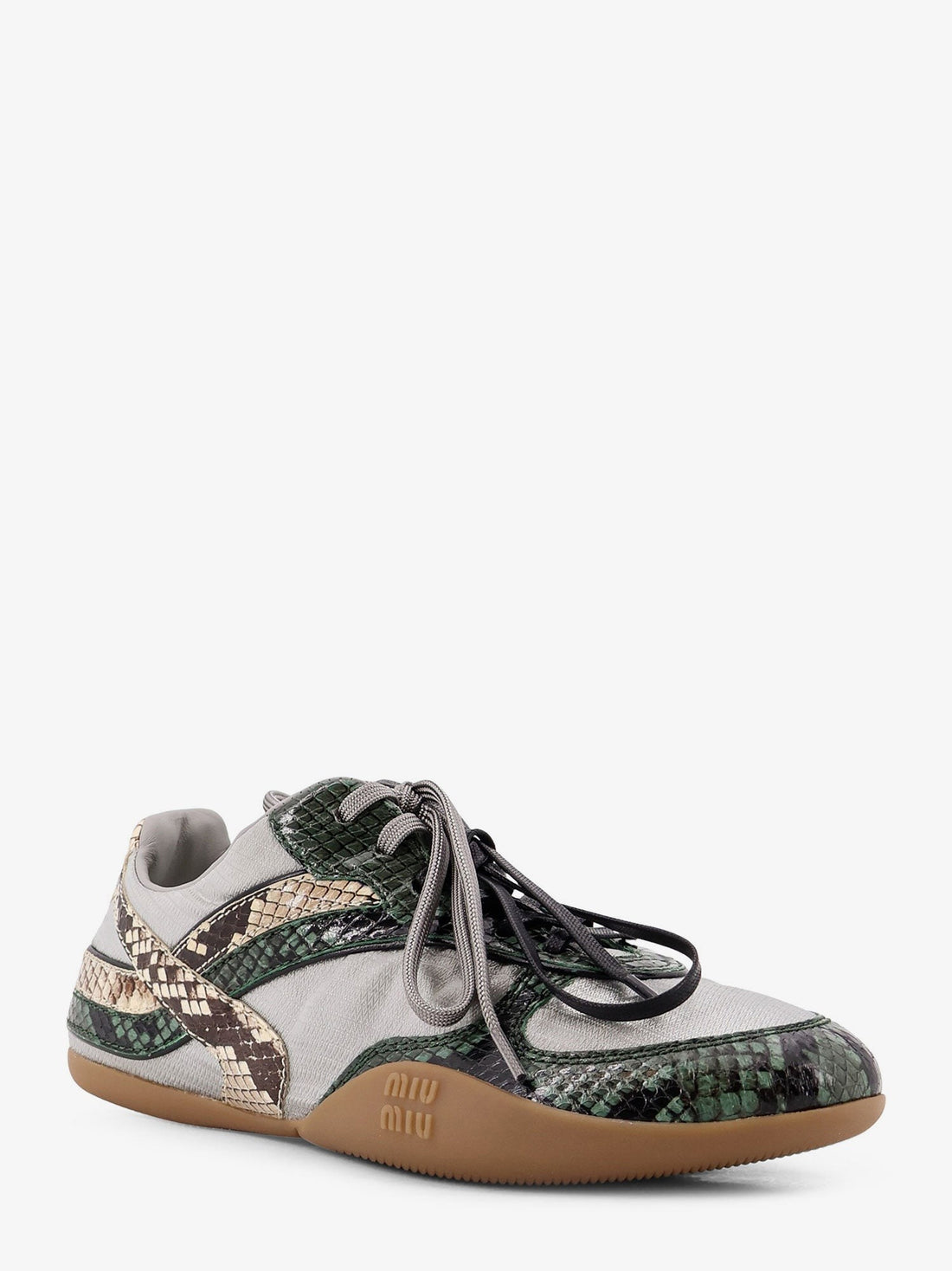 Gymnasium technical fabric and python-print Aisley sneakers
