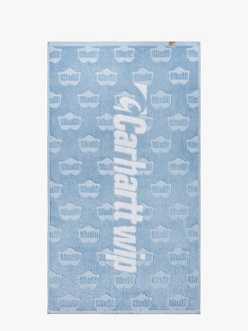 Heart train cotton beach towel with jacquard motif
