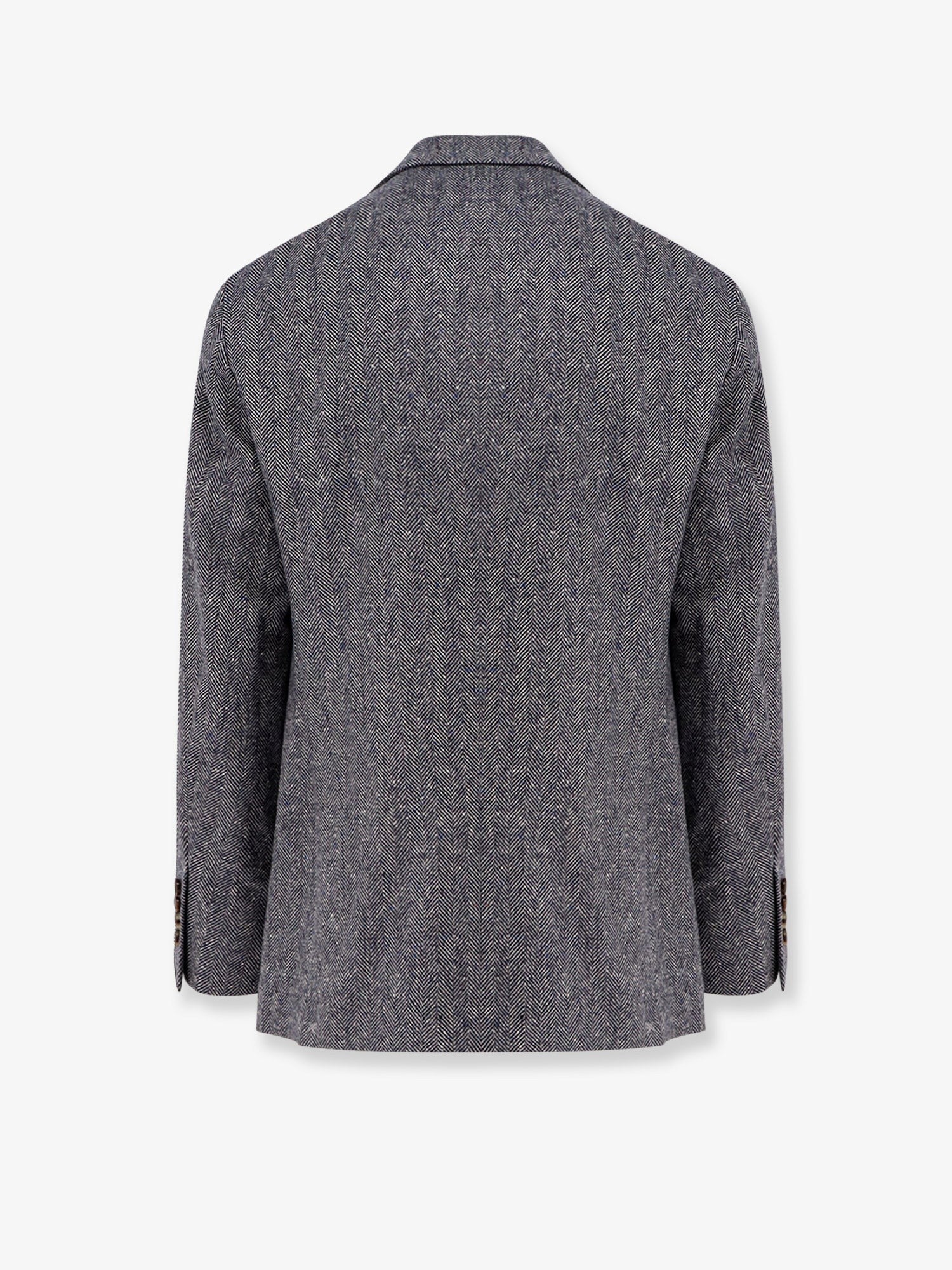 Herringbone wool and cashmere blazer