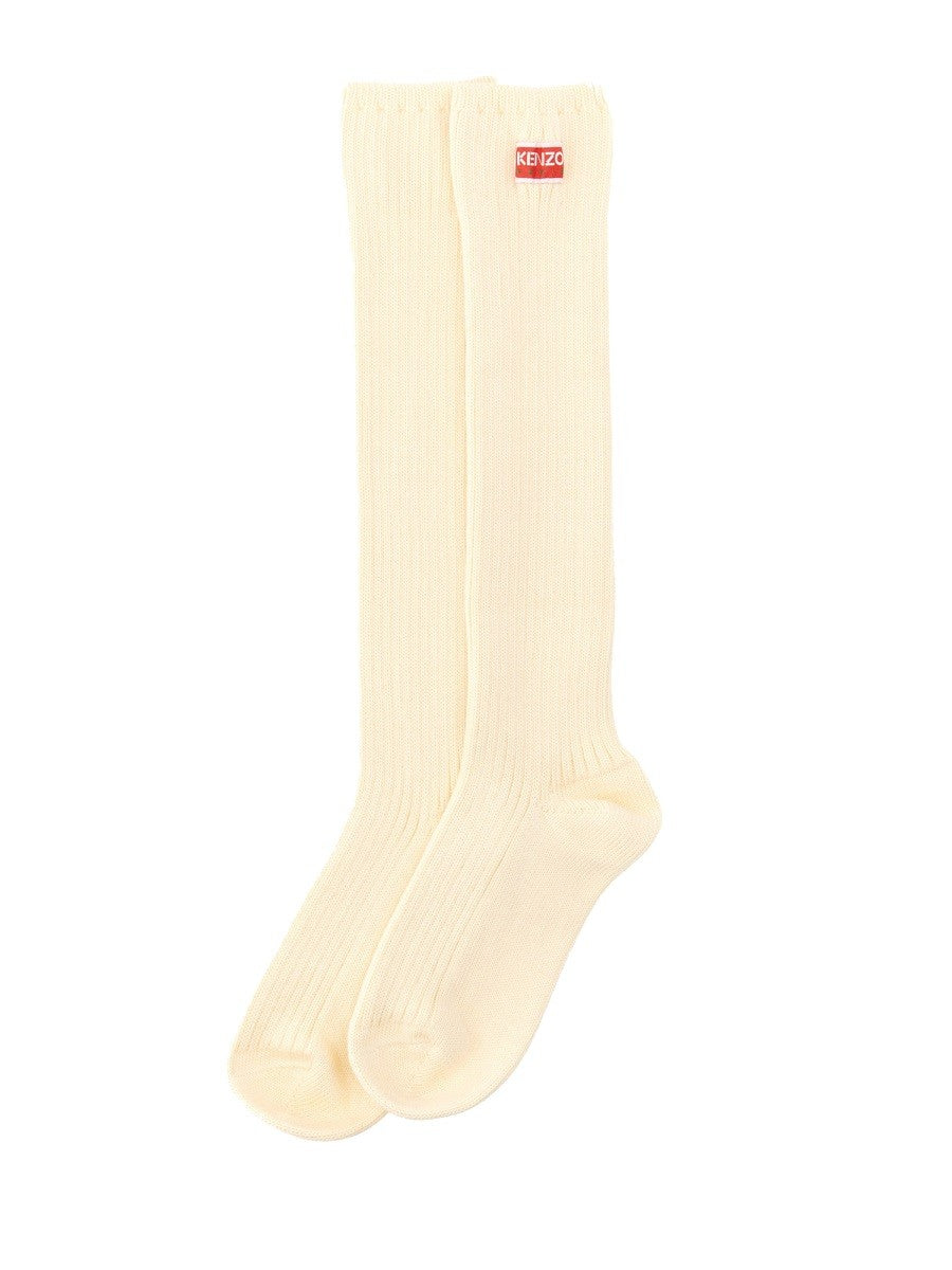 HIGH SOCKS WITH LOGO PATCH