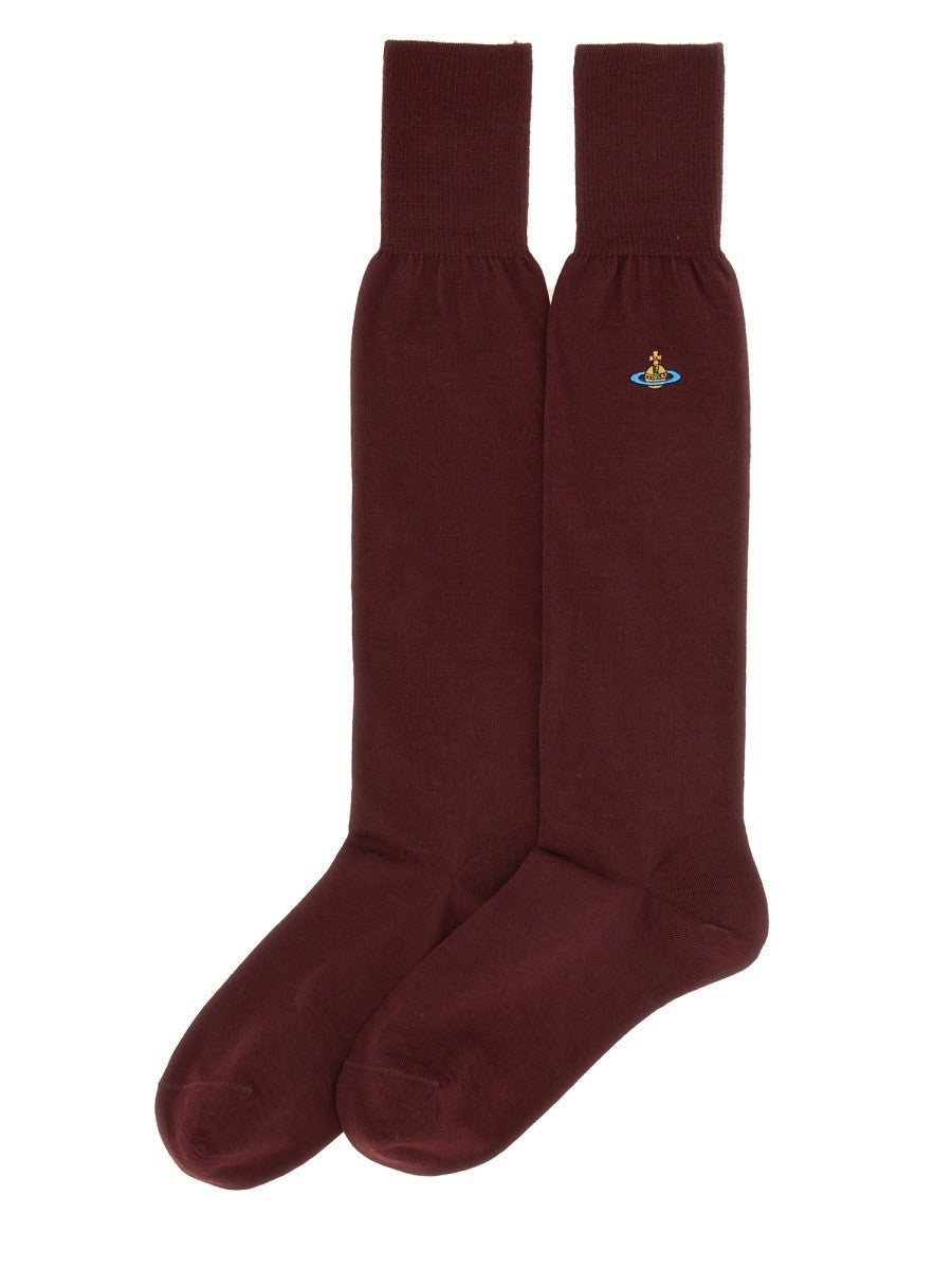 HIGH SOCKS WITH ORB EMBROIDERY