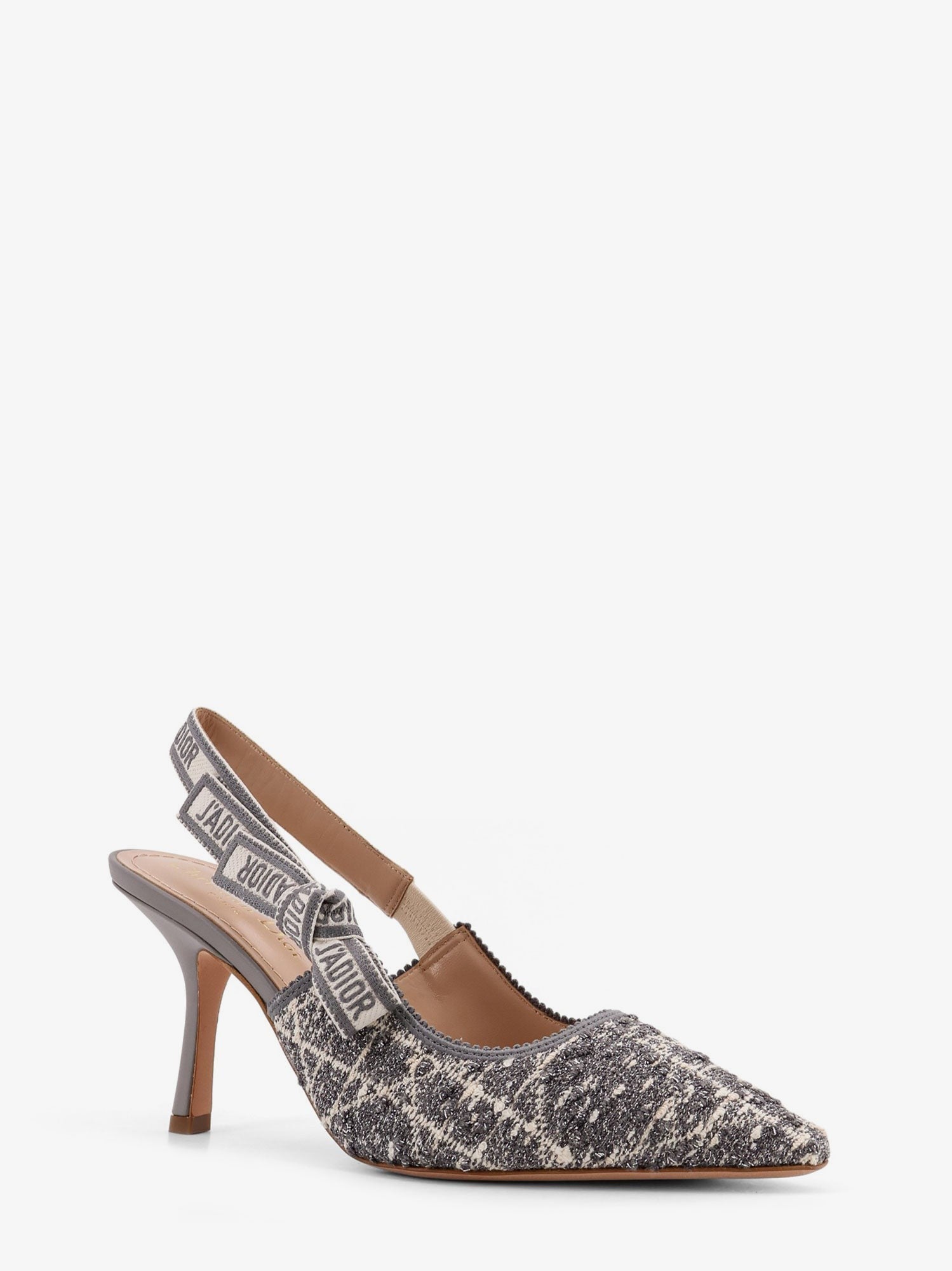 J'Adior cannage tweed slingback pumps