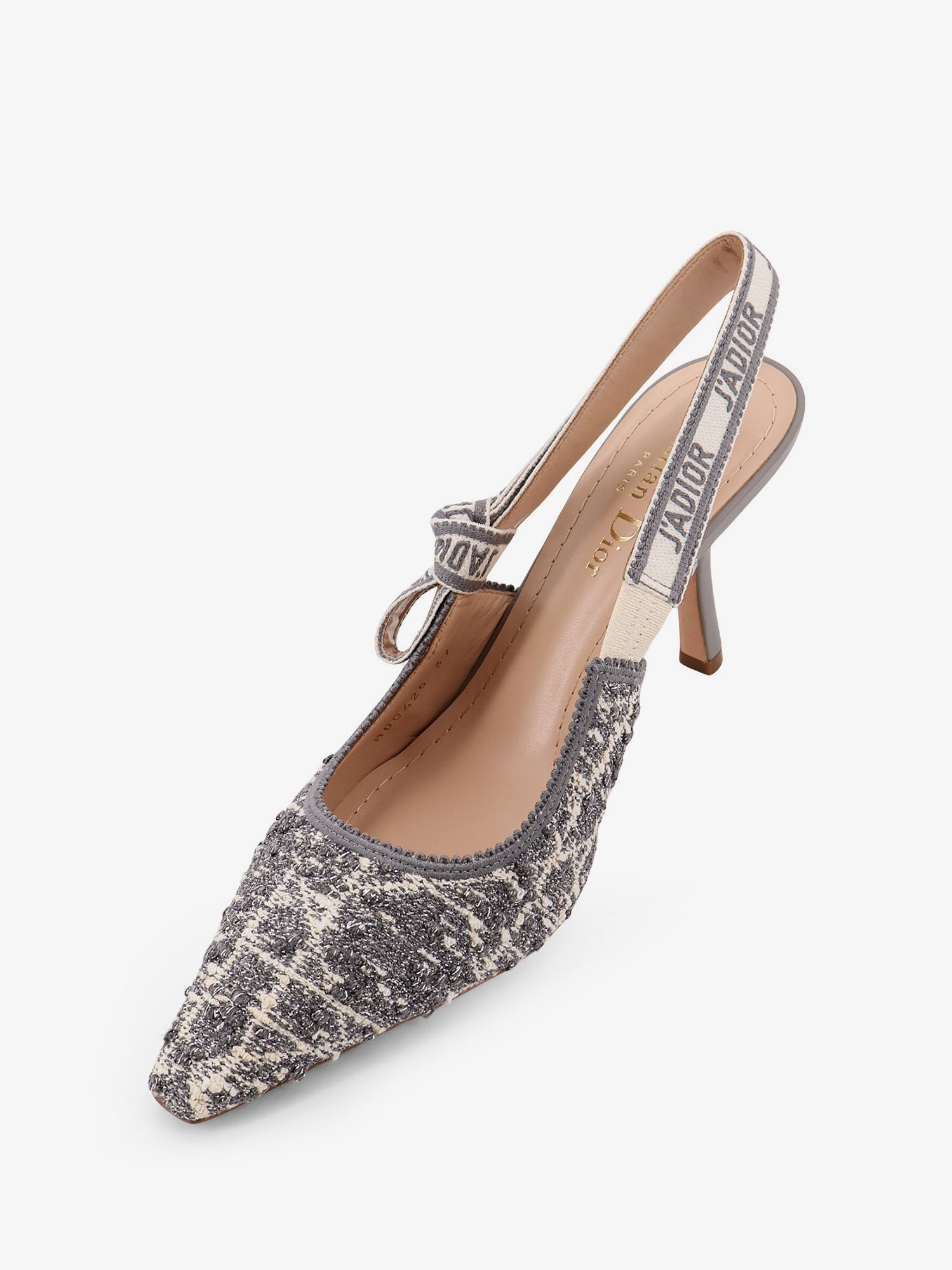 J'Adior cannage tweed slingback pumps