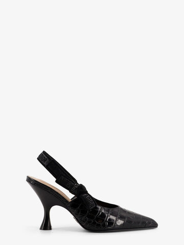 J'Adior leather slingback pumps with croco effect