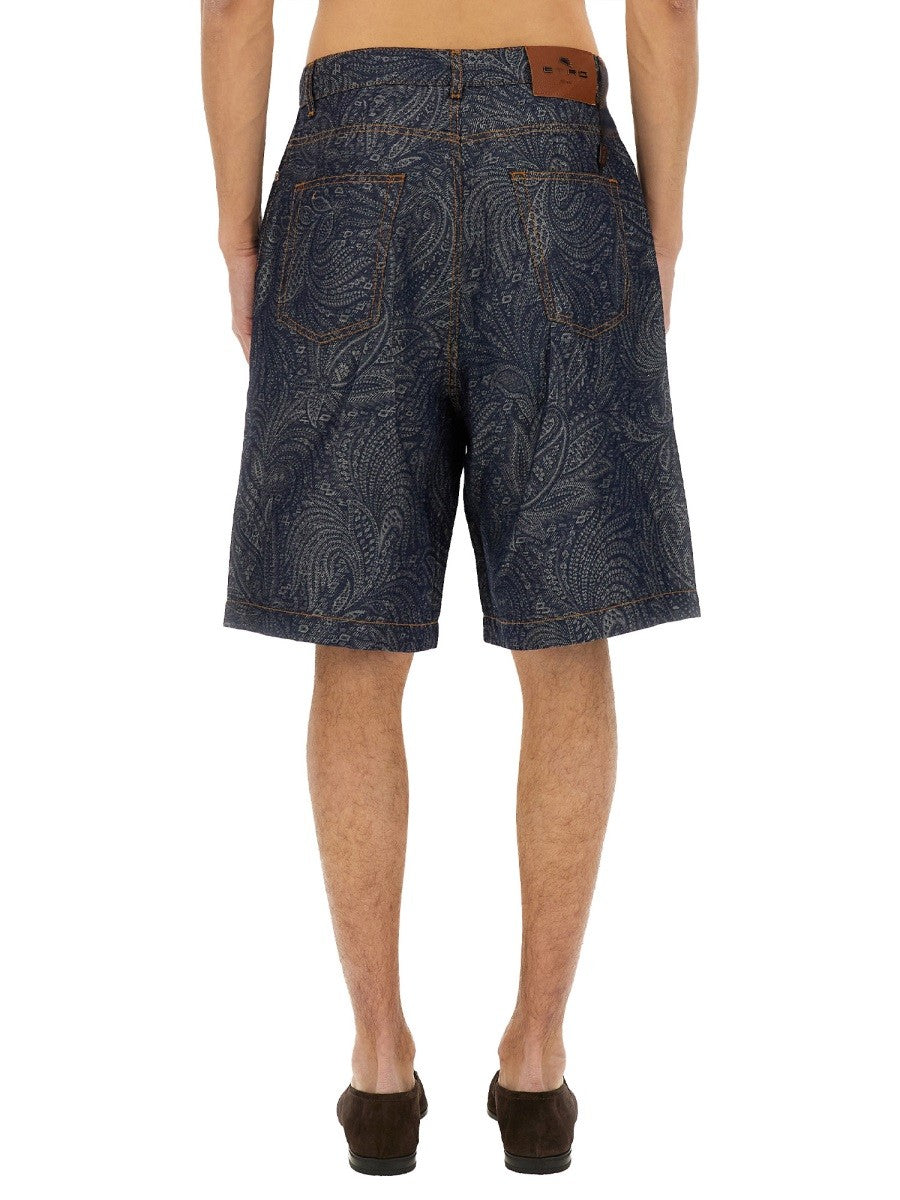 JACQUARD DENIM BERMUDA SHORTS