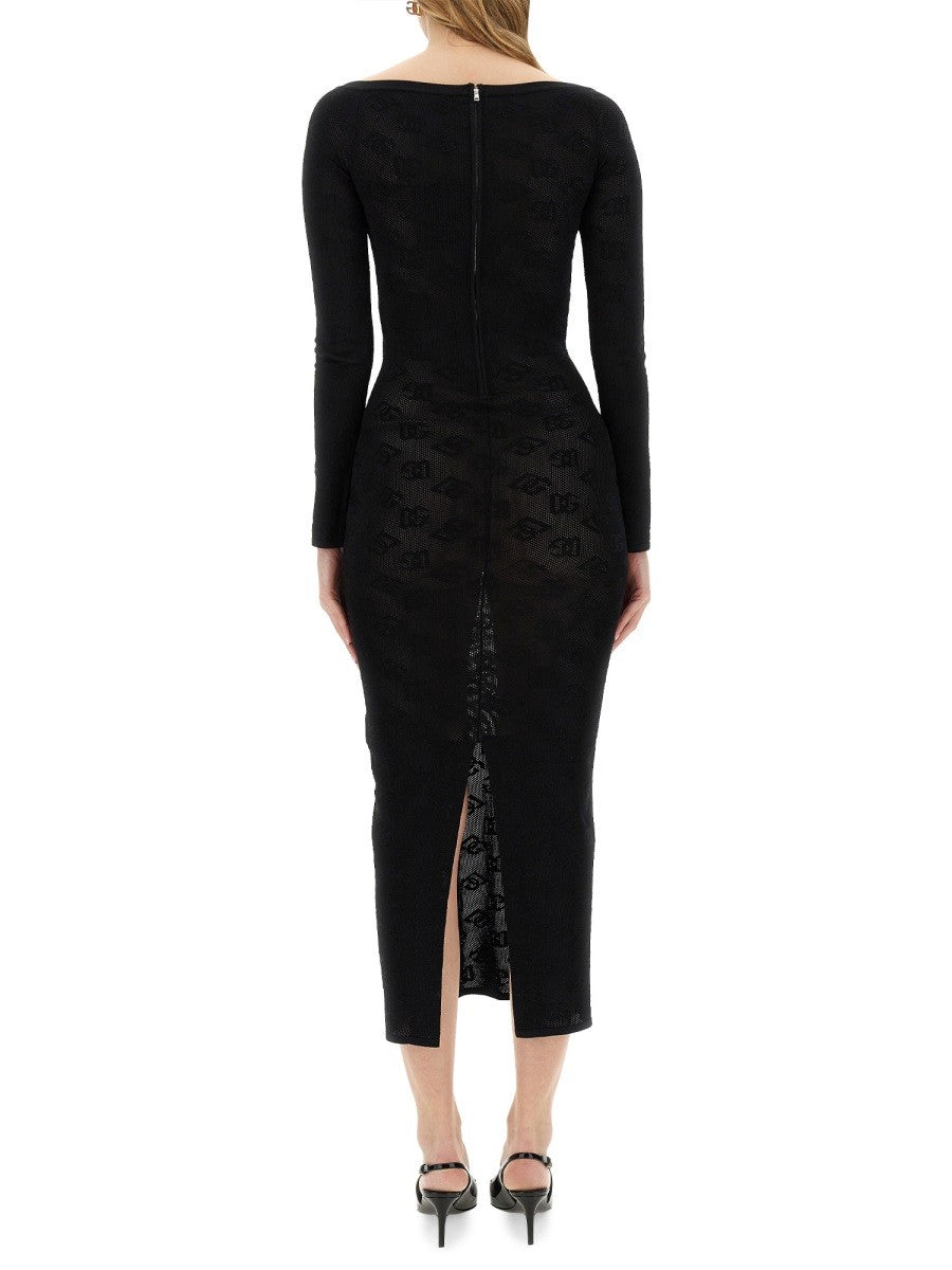 JACQUARD LOGO SHEATH DRESS