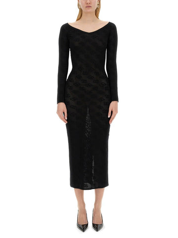 JACQUARD LOGO SHEATH DRESS