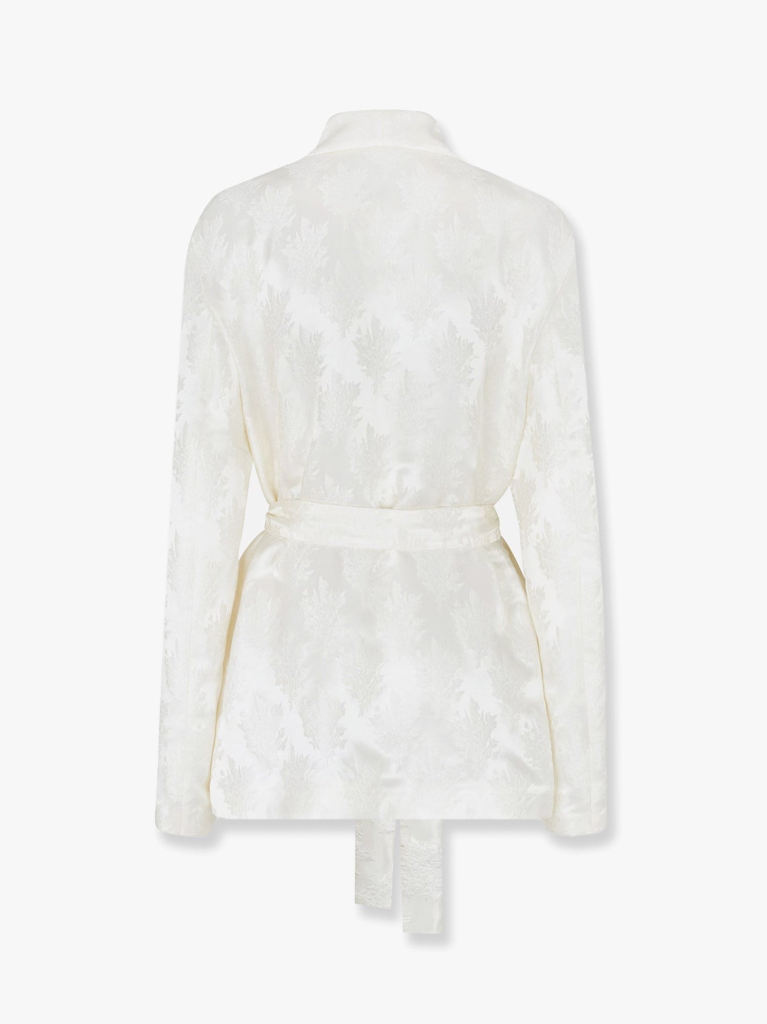 Jacquard silk blazer with floral motif