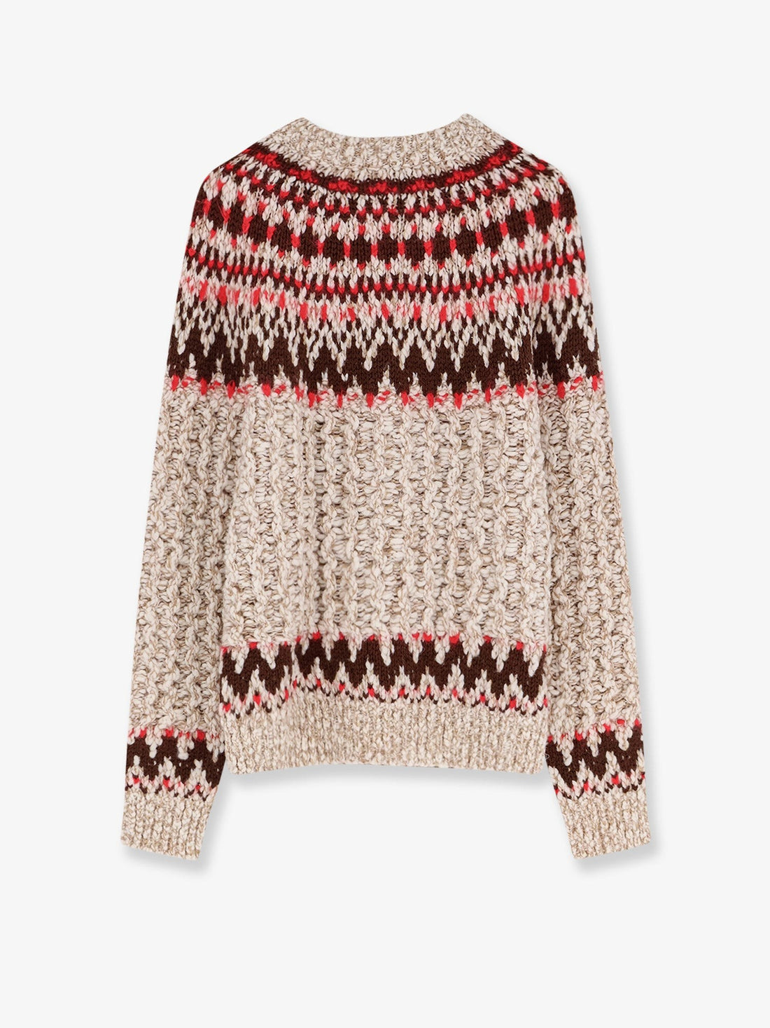 Jacquard wool blend sweater with geometric pattern