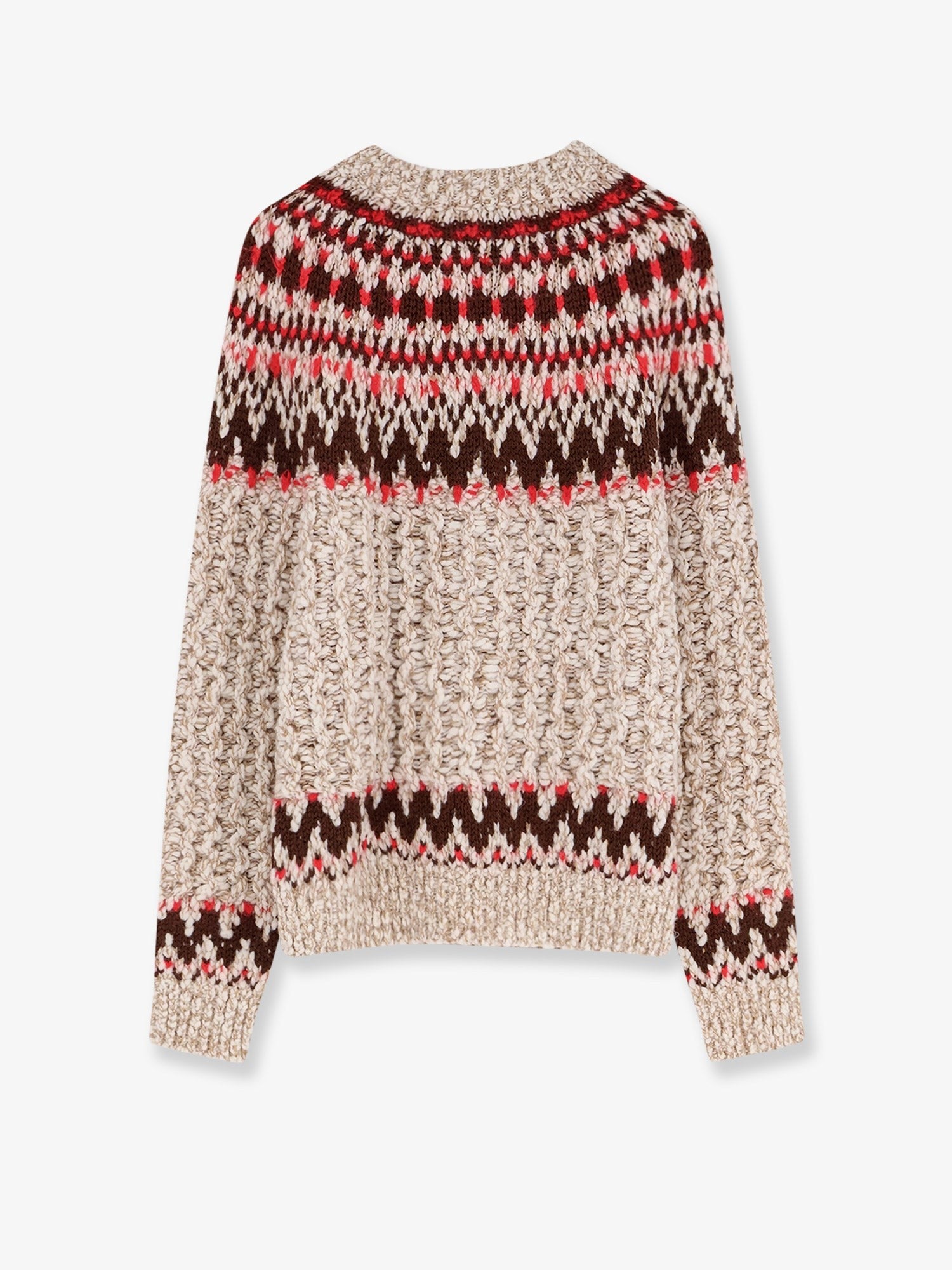 Jacquard wool blend sweater with geometric pattern