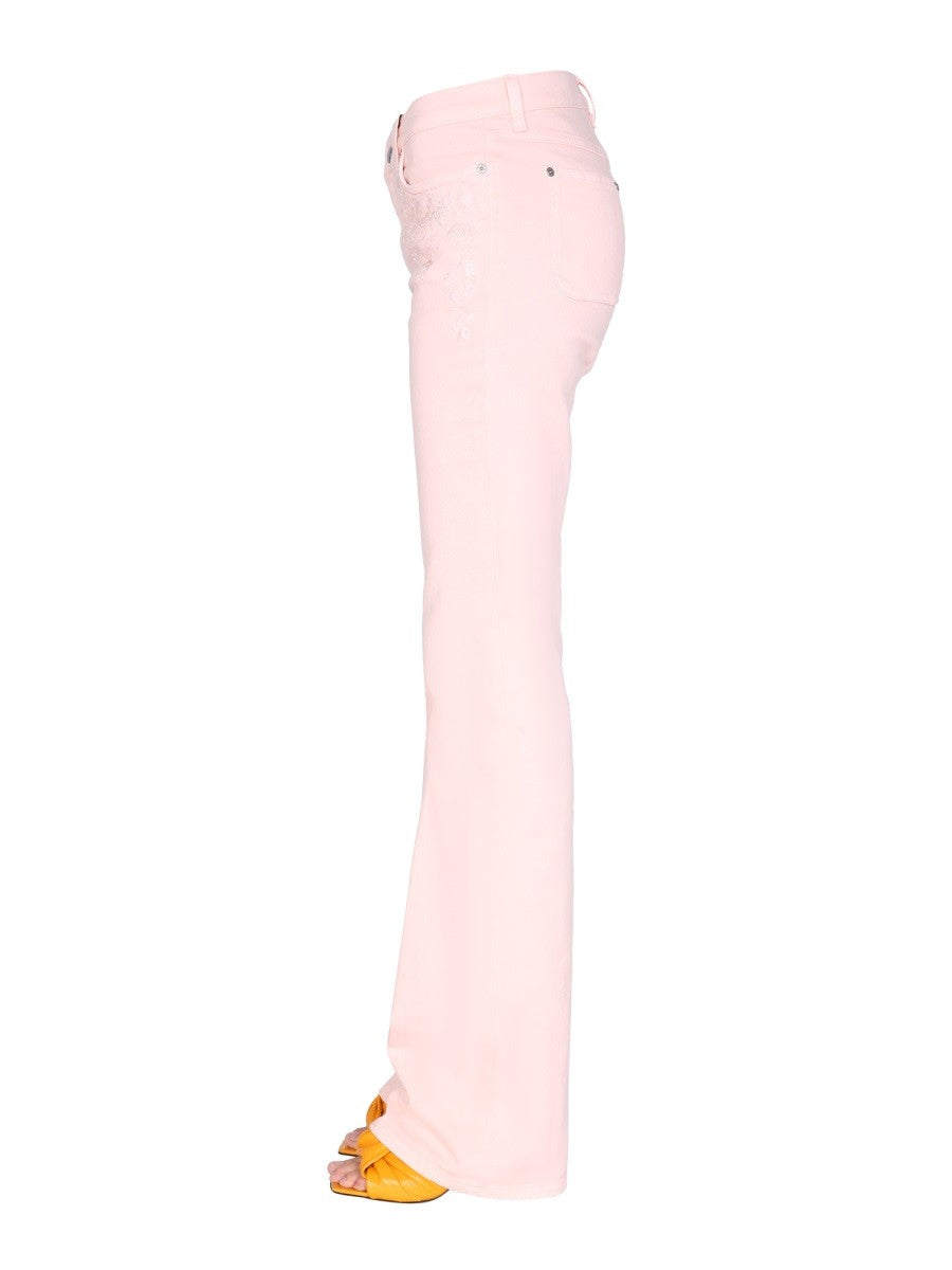 JEANS WITH EMBROIDERED FLORAL DETAIL