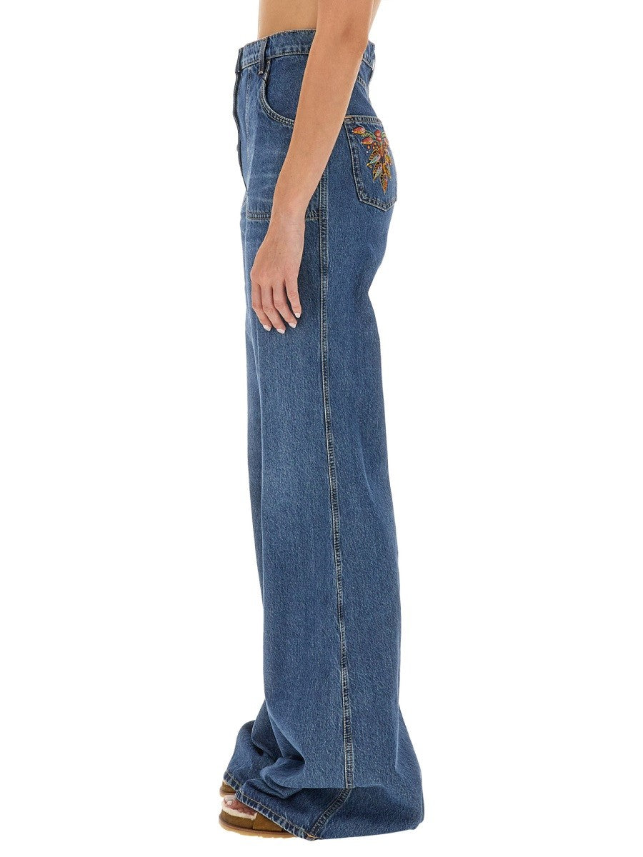 JEANS WITH FOLIAGE POCKETS