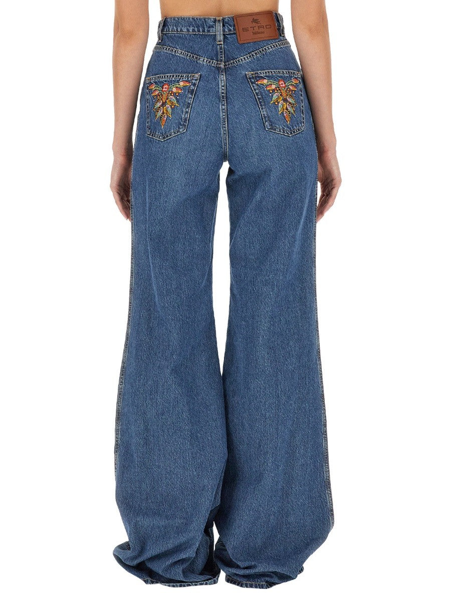 JEANS WITH FOLIAGE POCKETS