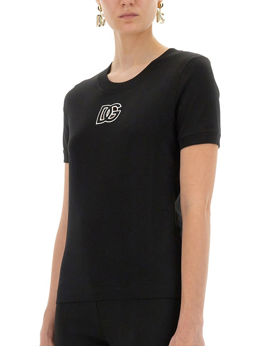 JERSEY T-SHIRT WITH DG LOGO EMBROIDERY