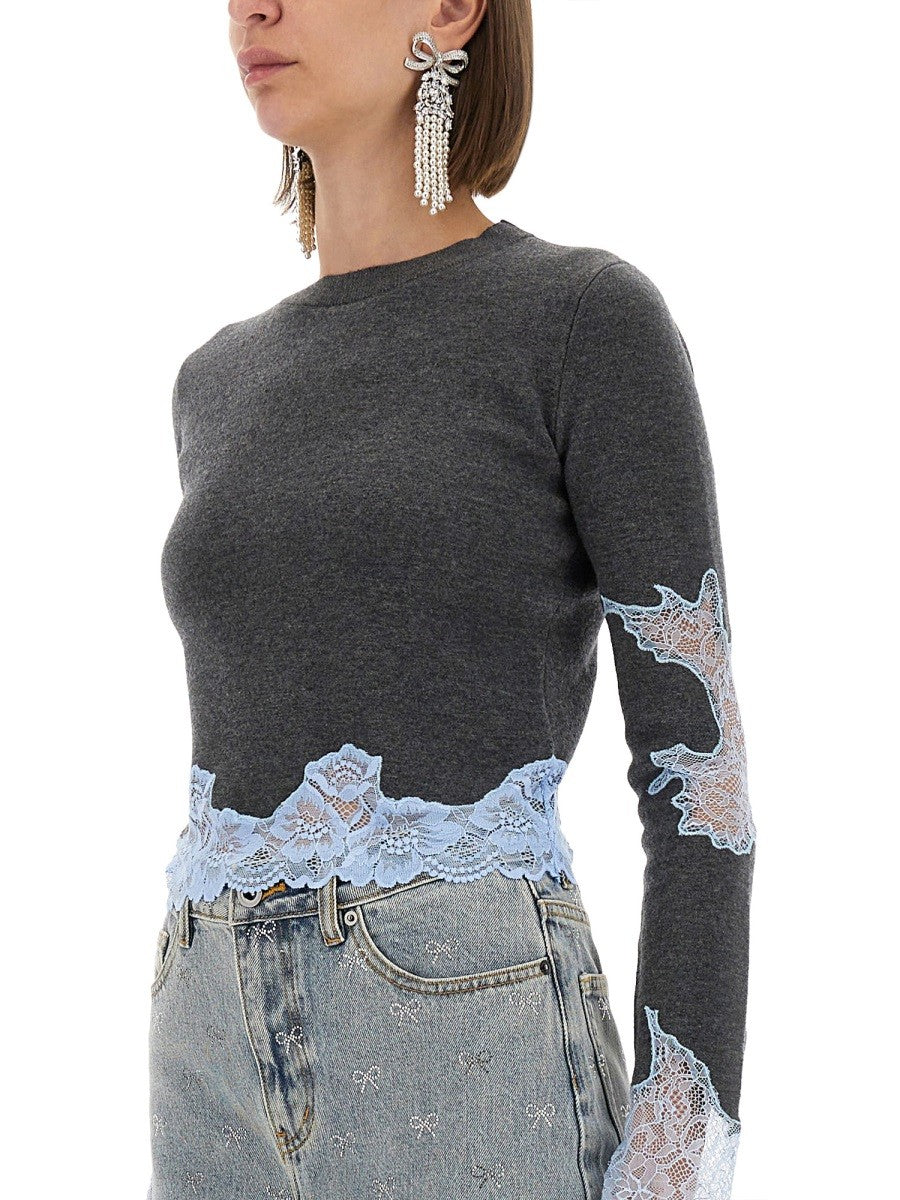 JERSEY WITH LACE INSERTS