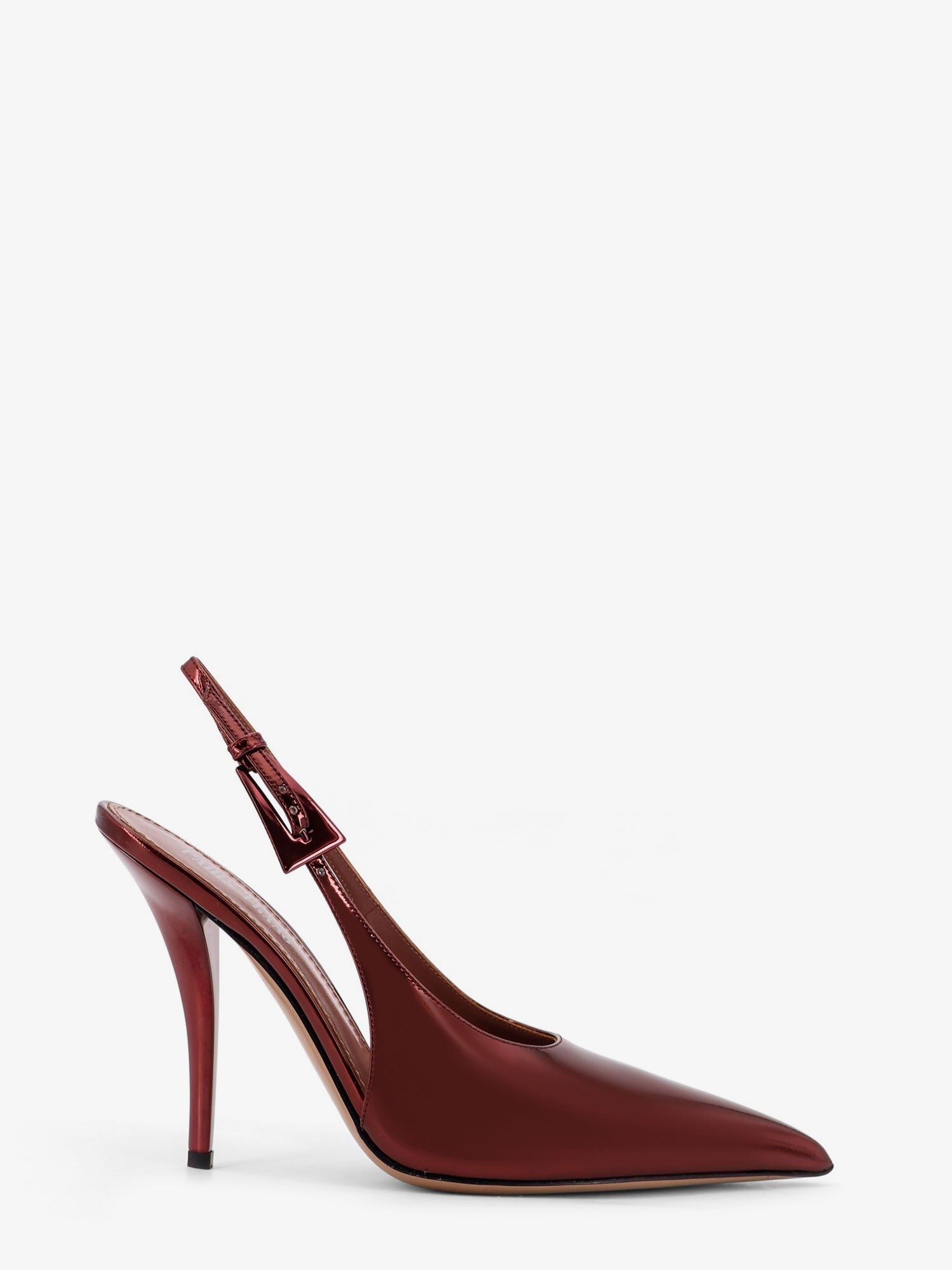 Jessica Slingback mirror leather pumps