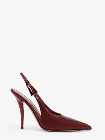 Jessica Slingback mirror leather pumps