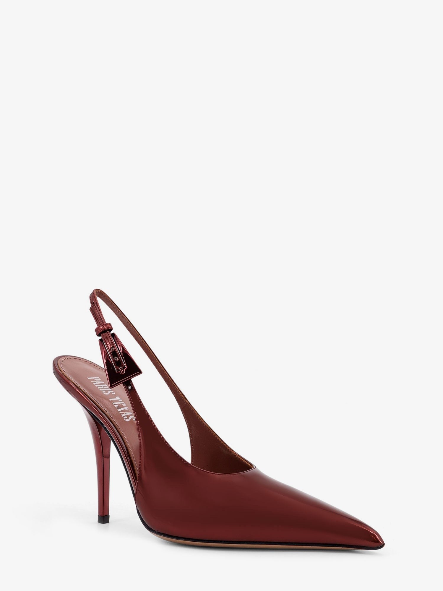 Jessica Slingback mirror leather pumps