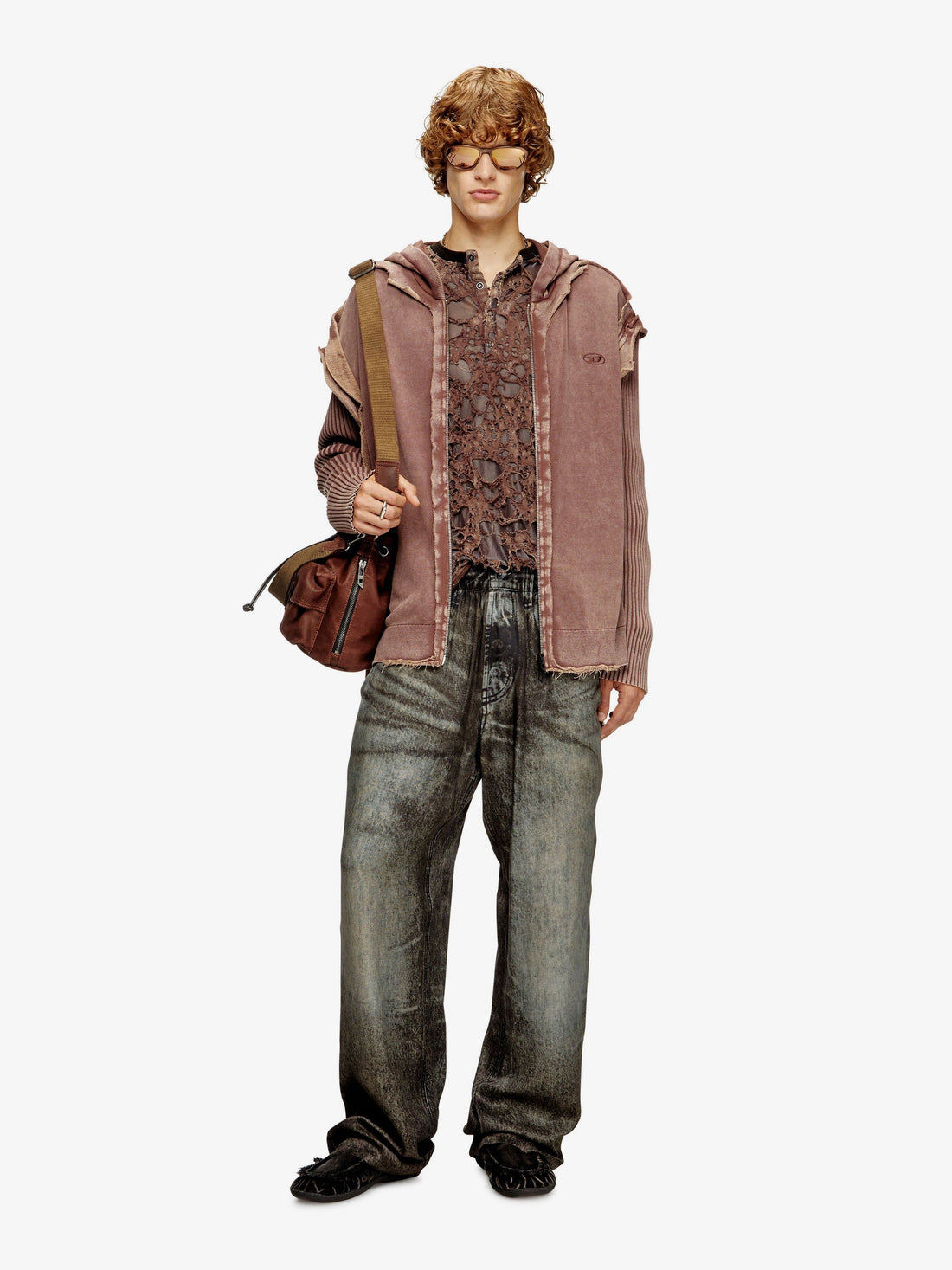 K-Pelto cotton sweatshirt with distressed effect