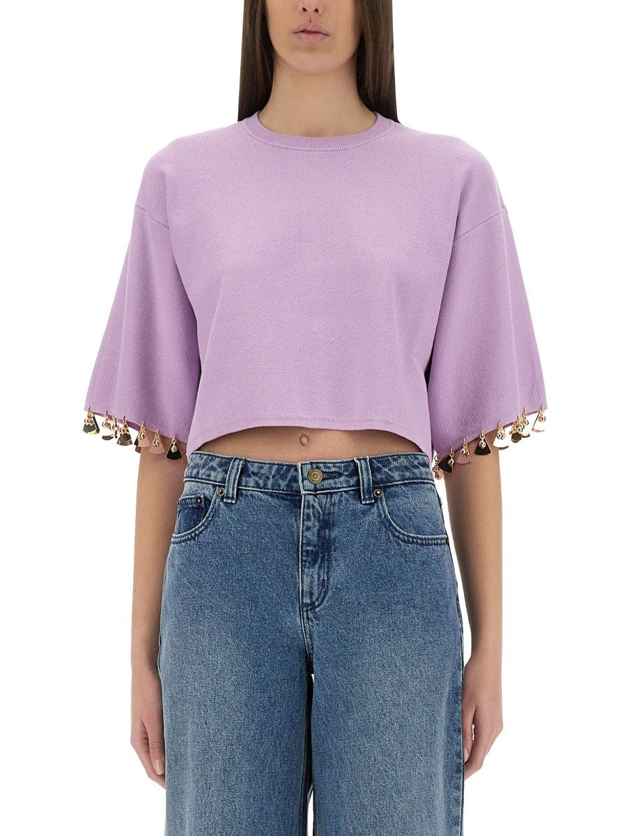 KNIT CROP T-SHIRT
