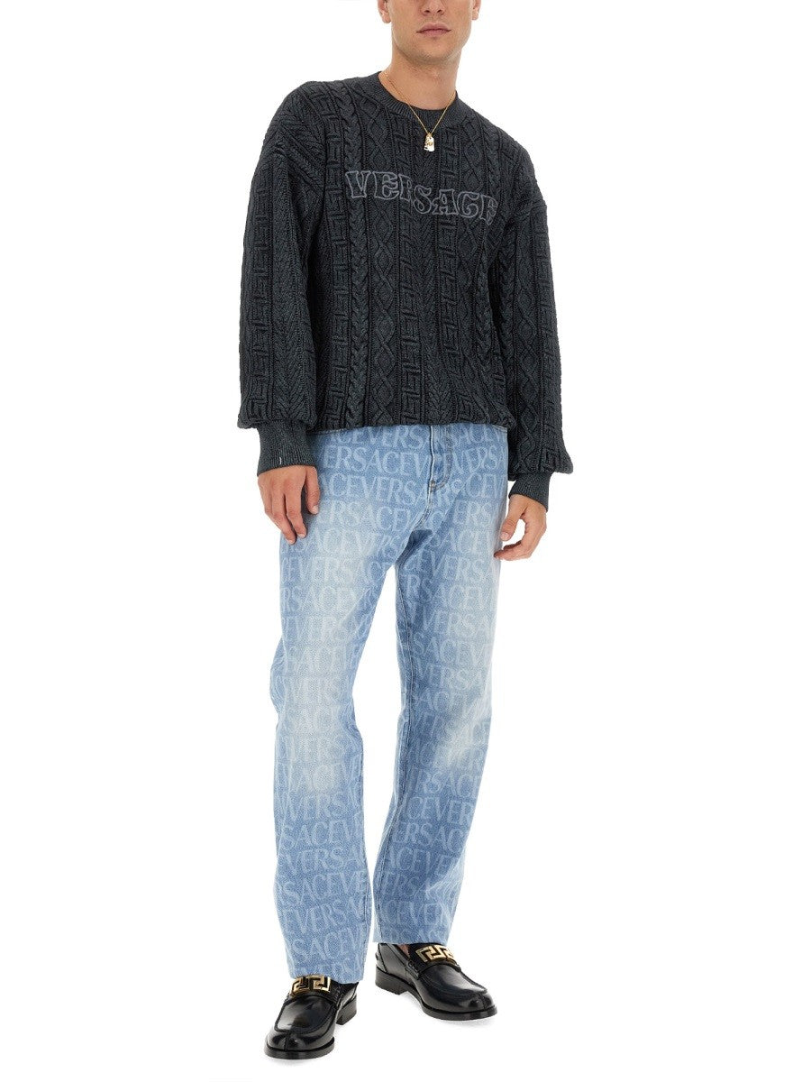 KNIT WITH GREEK BRAID WORK