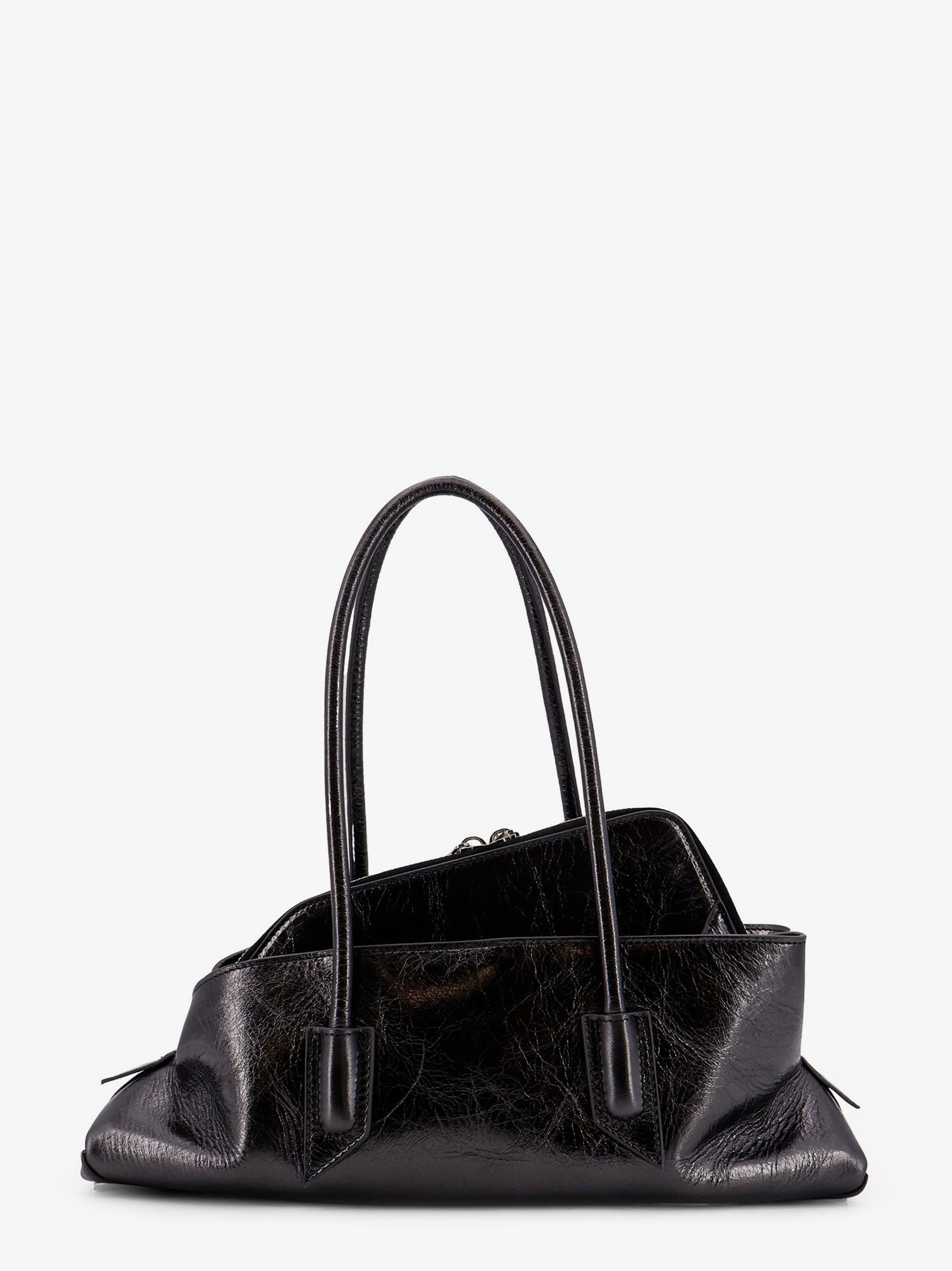 La Passeggiata Small laminated leather shoulder bag