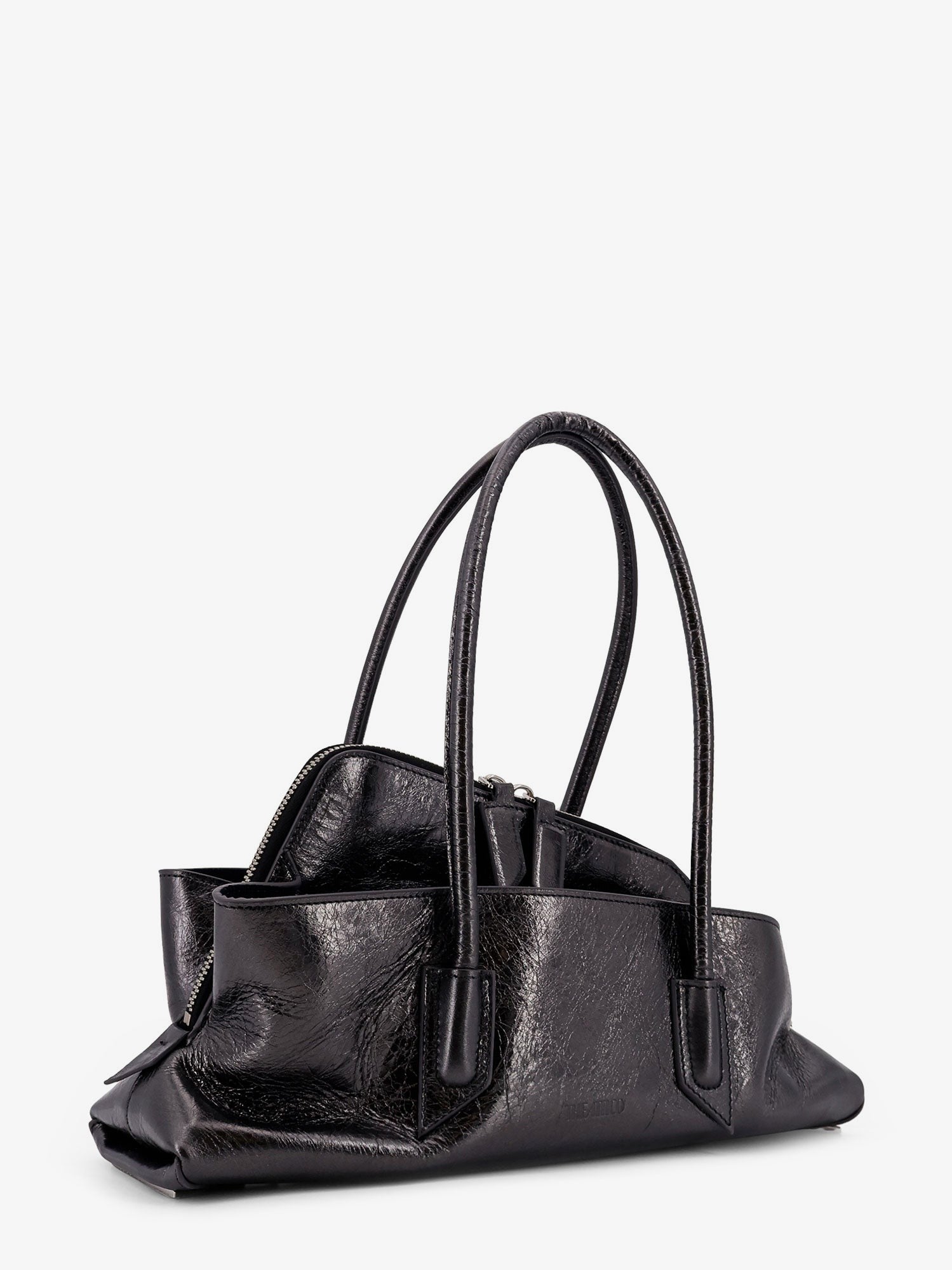 La Passeggiata Small laminated leather shoulder bag