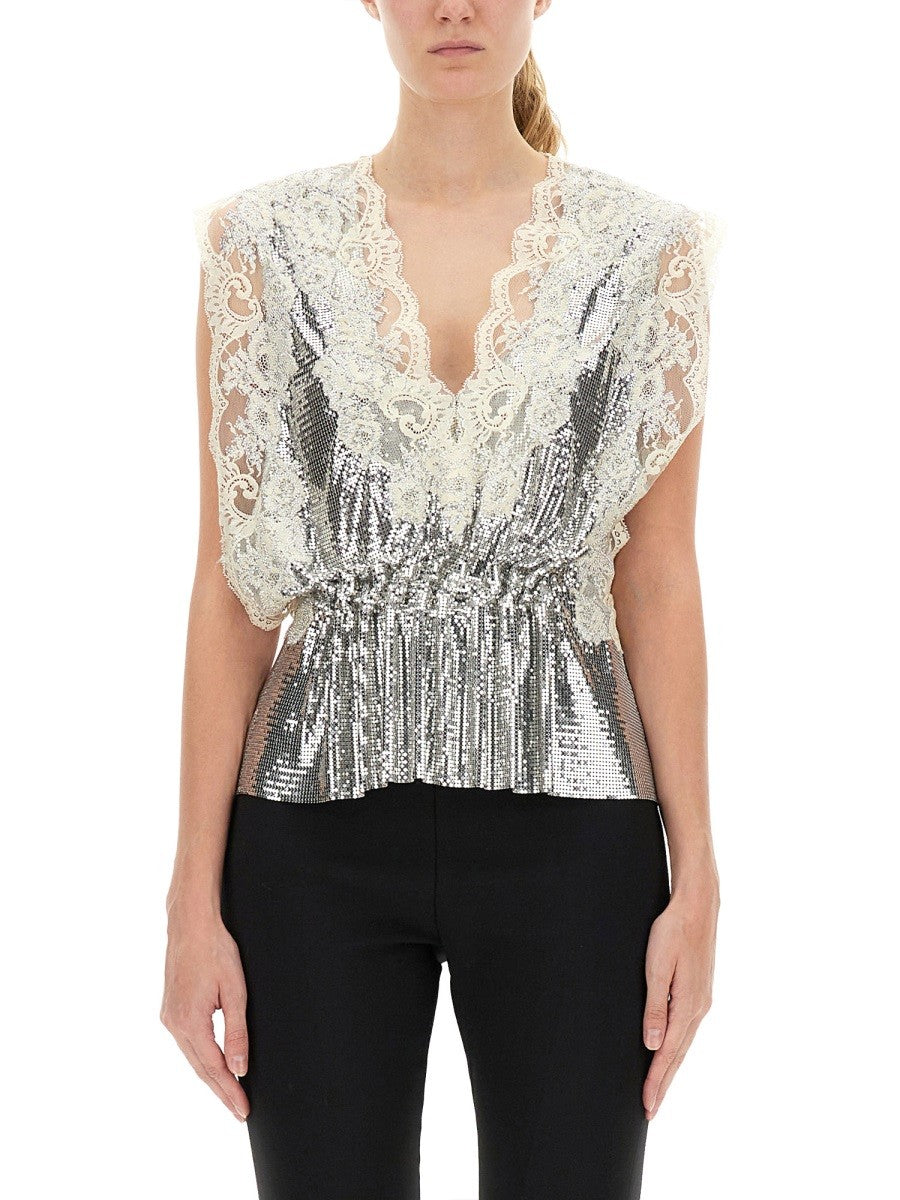 LACE AND SEQUIN TOP