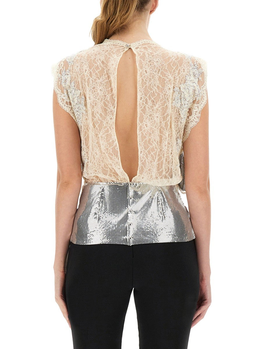 LACE AND SEQUIN TOP