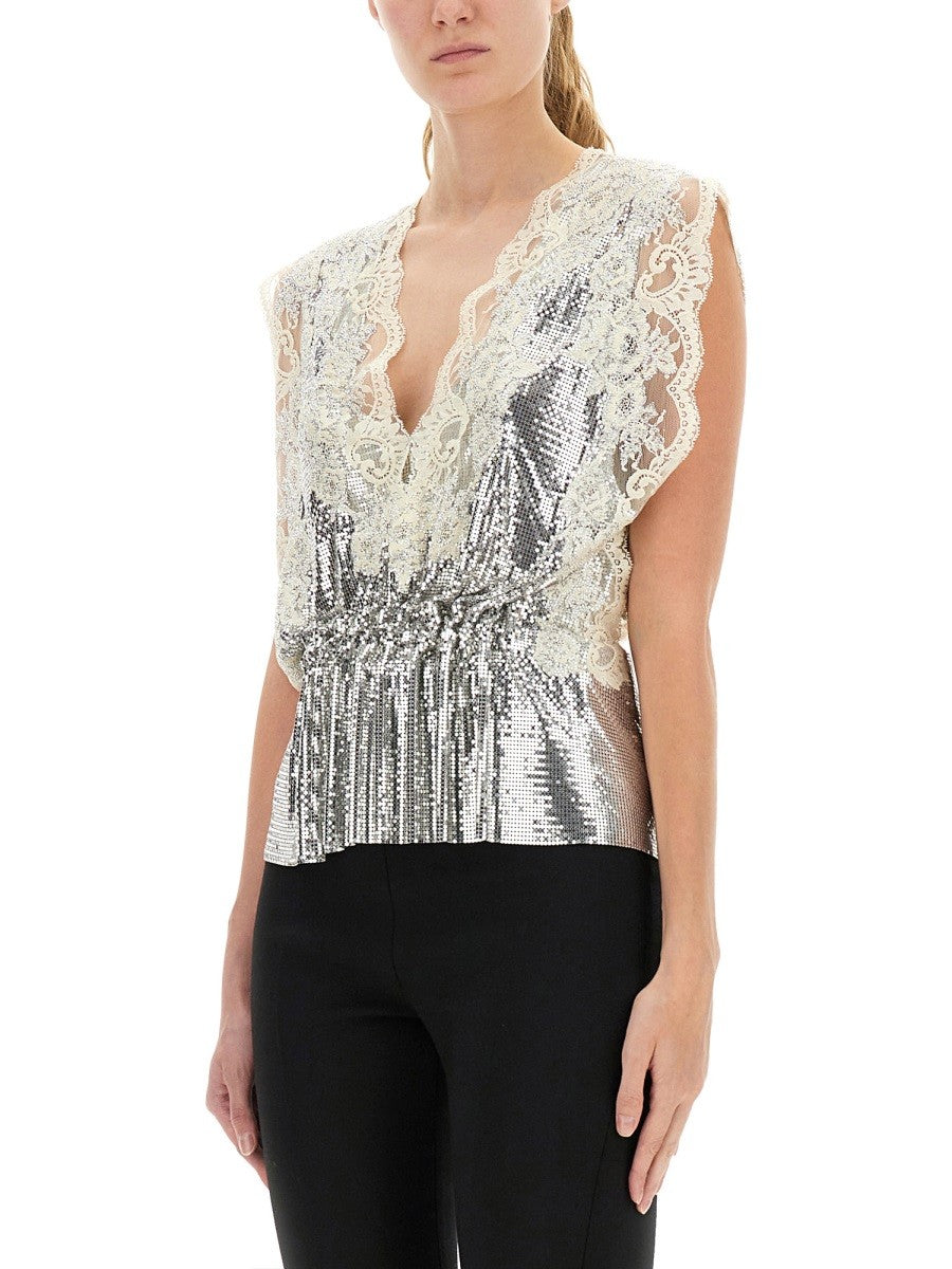 LACE AND SEQUIN TOP