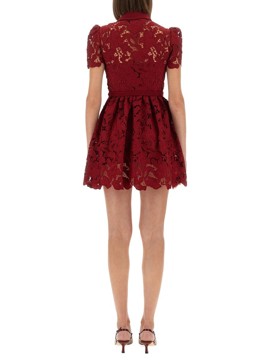 LACE MINI DRESS WITH COLLAR