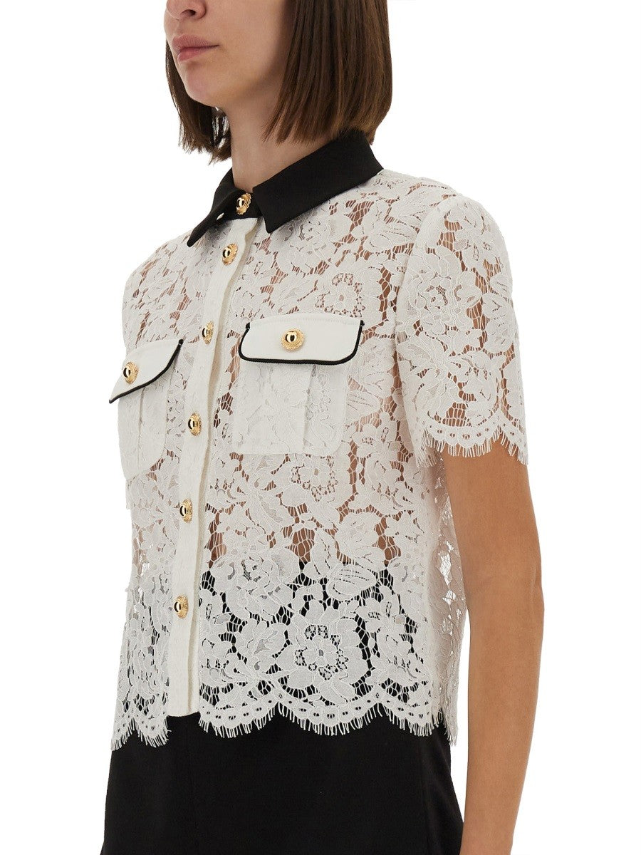 LACE TOP WITH COLLAR